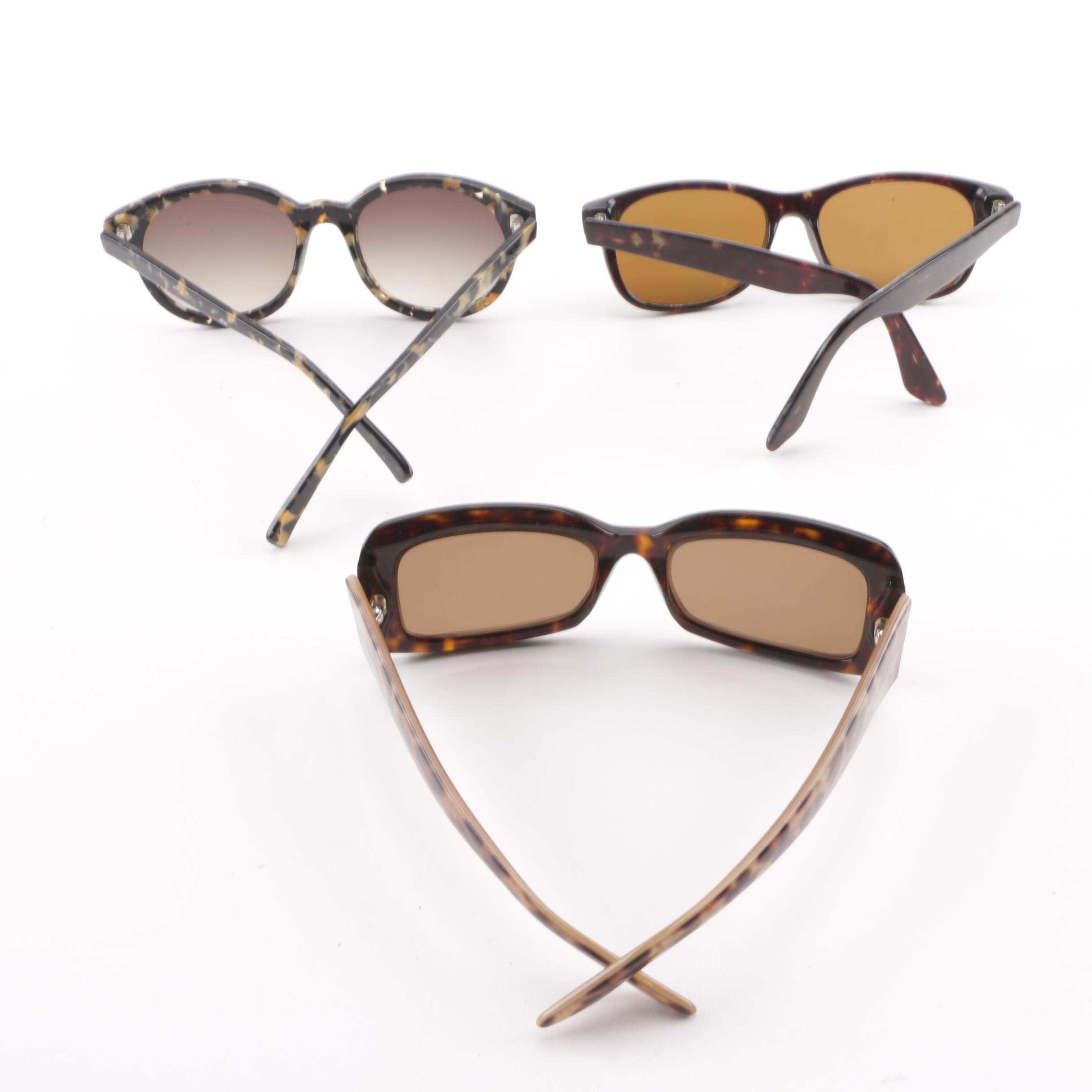 Tortoiseshell-Style Sunglasses including Miu Miu and Kirkland Signature