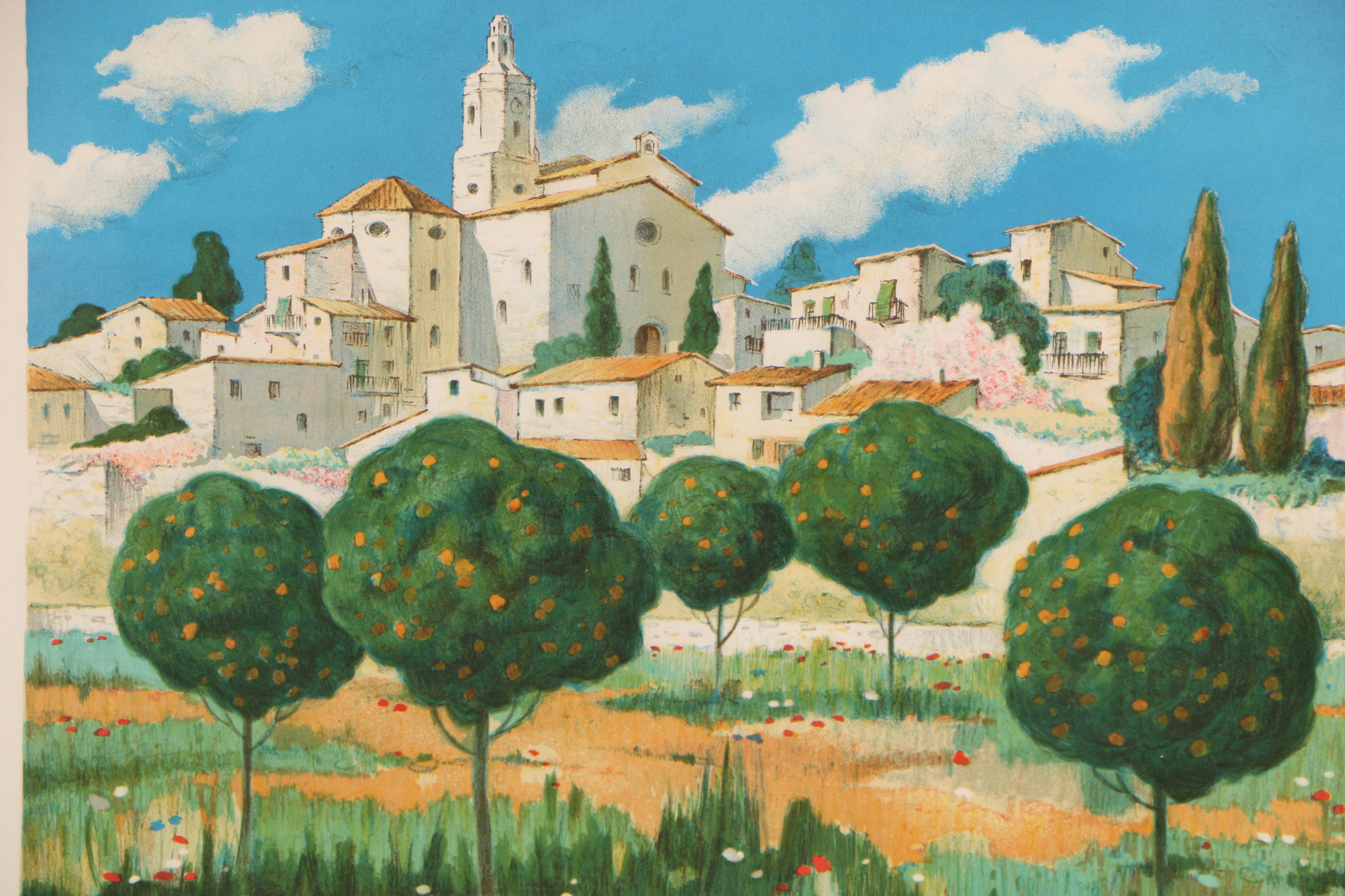 Francesco Casals 1980 Color Lithograph "The Orange Grove"