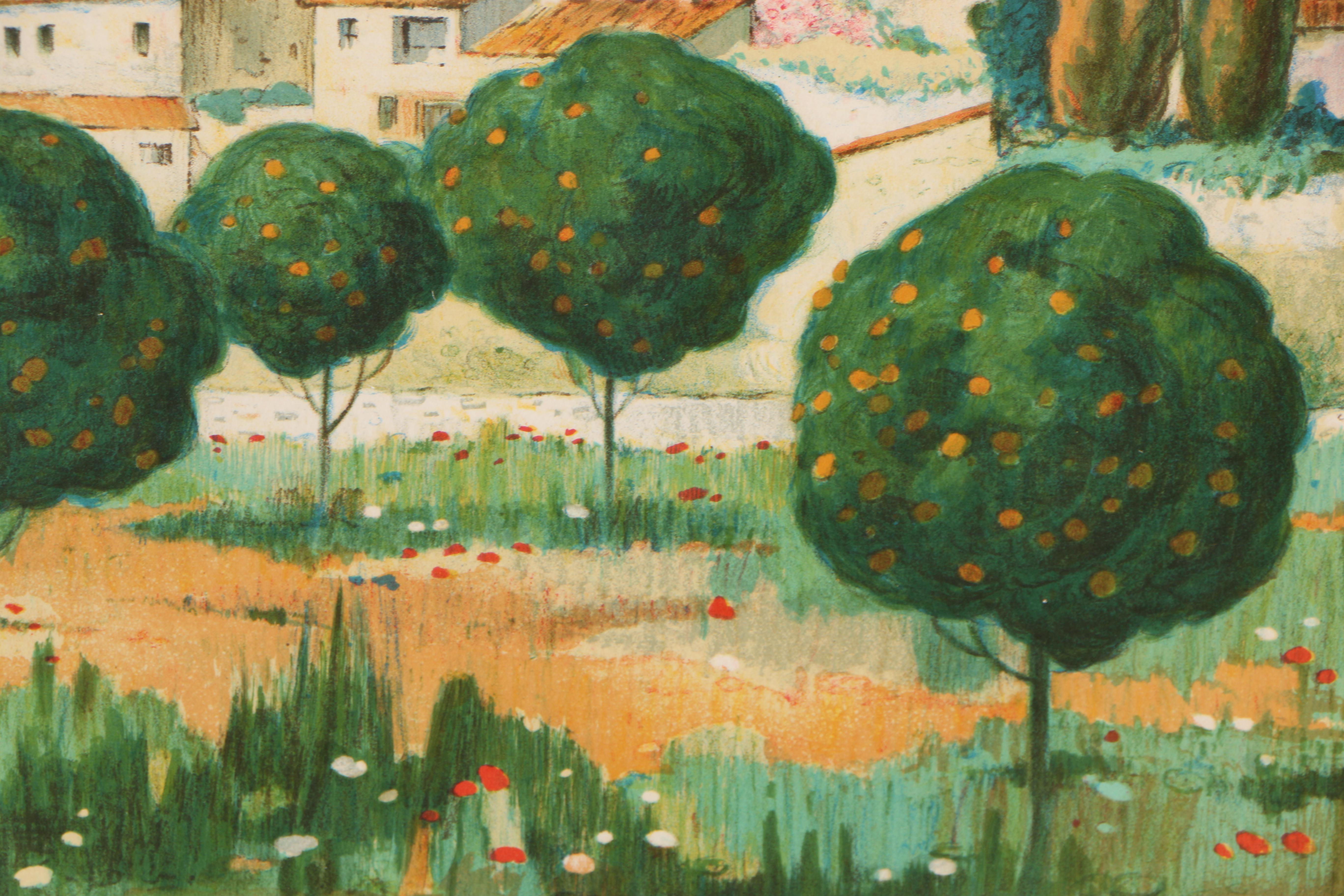 Francesco Casals 1980 Color Lithograph "The Orange Grove"