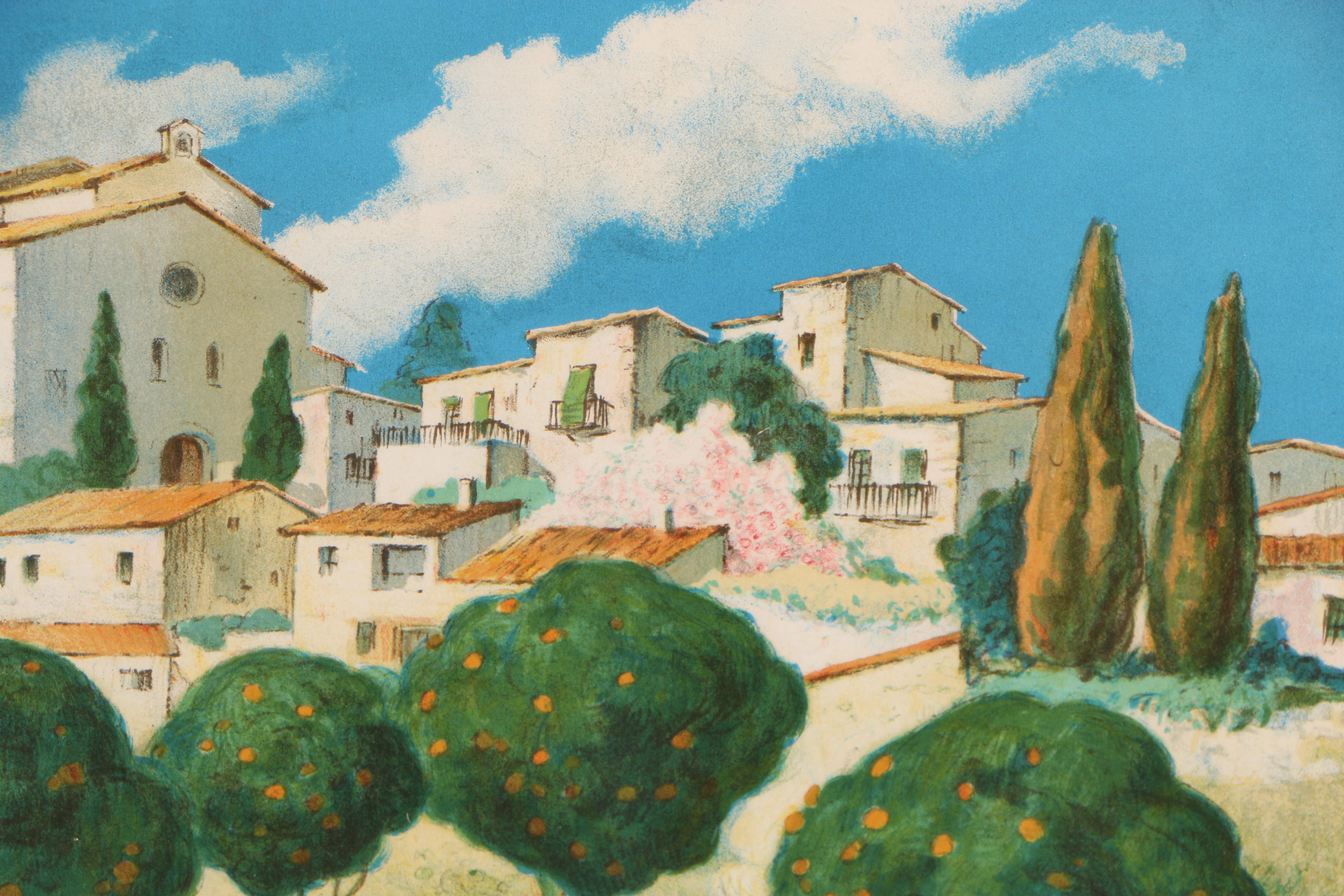 Francesco Casals 1980 Color Lithograph "The Orange Grove"