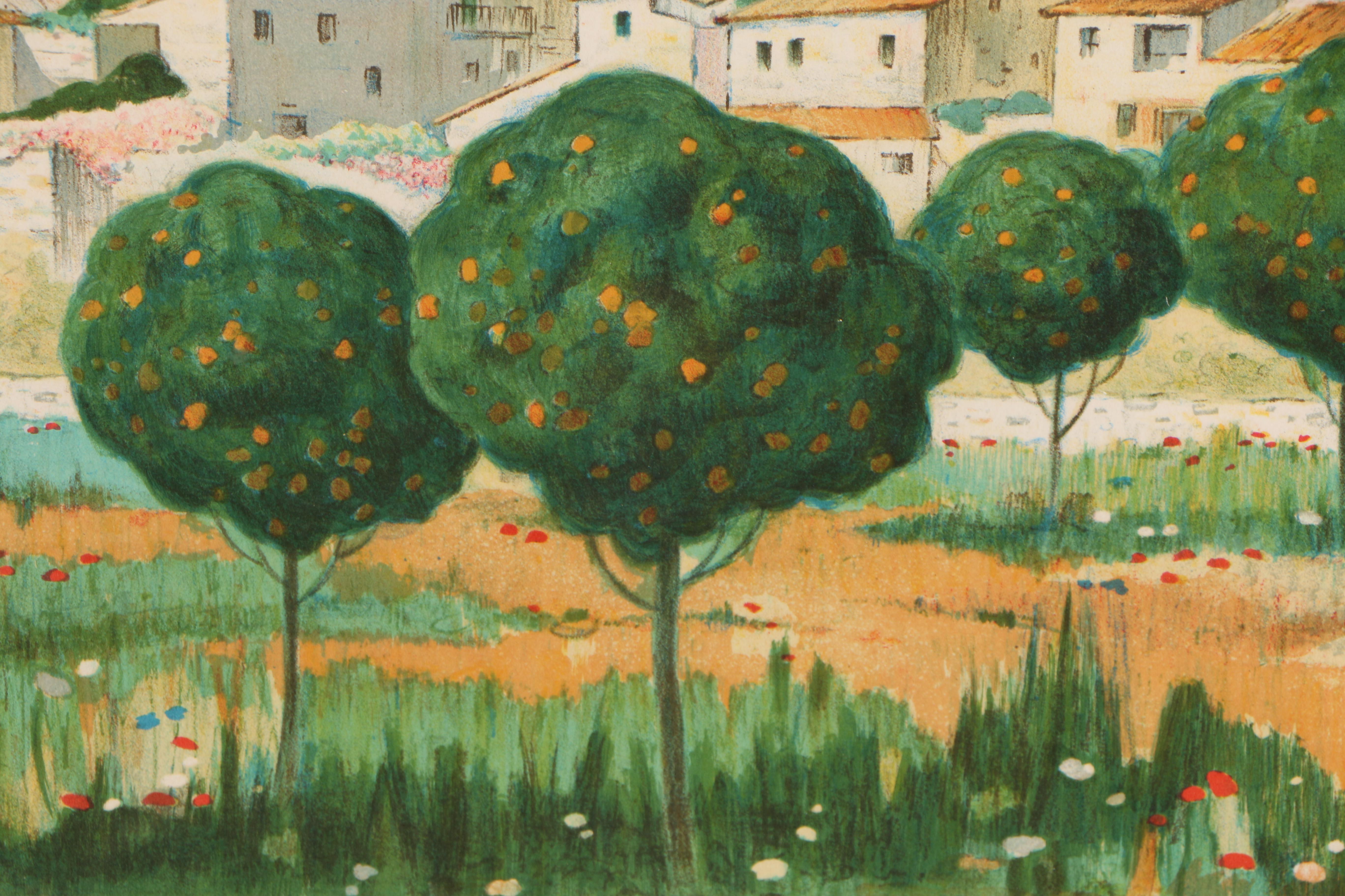 Francesco Casals 1980 Color Lithograph "The Orange Grove"