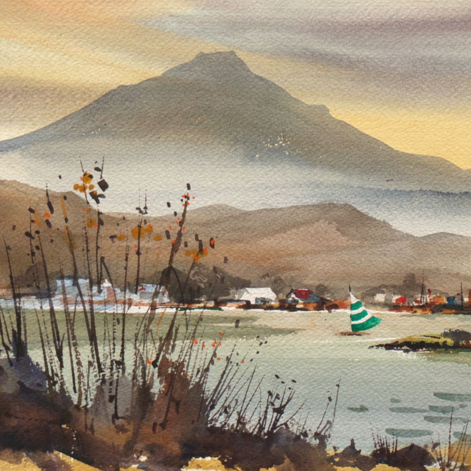 Kenneth Siqueira Watercolor Painting "Mt. Tam, Marin"