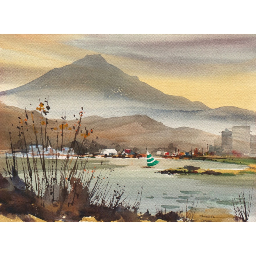 Kenneth Siqueira Watercolor Painting "Mt. Tam, Marin"