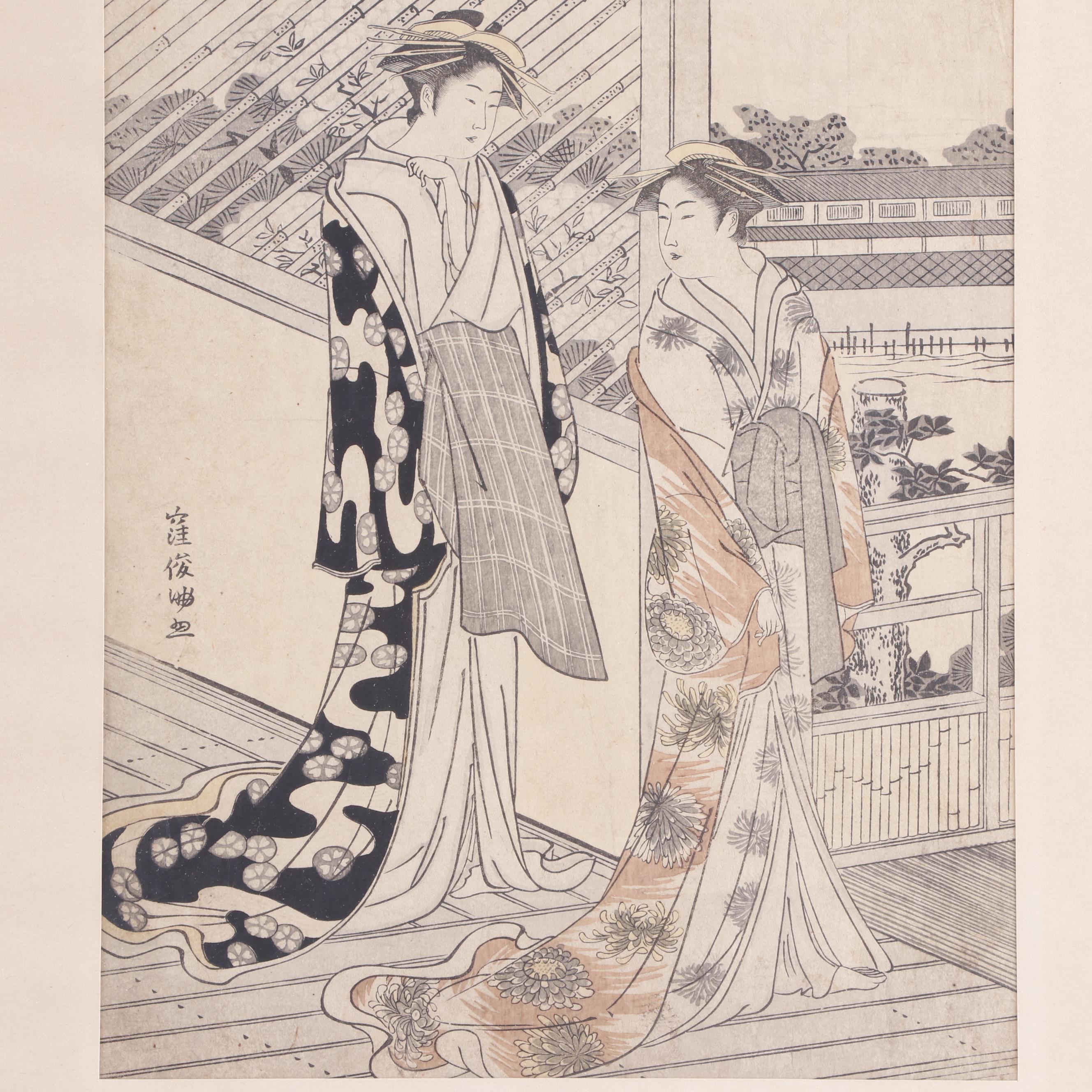 Kubo Shunman Ukiyo-e Woodblock Print of Bijin