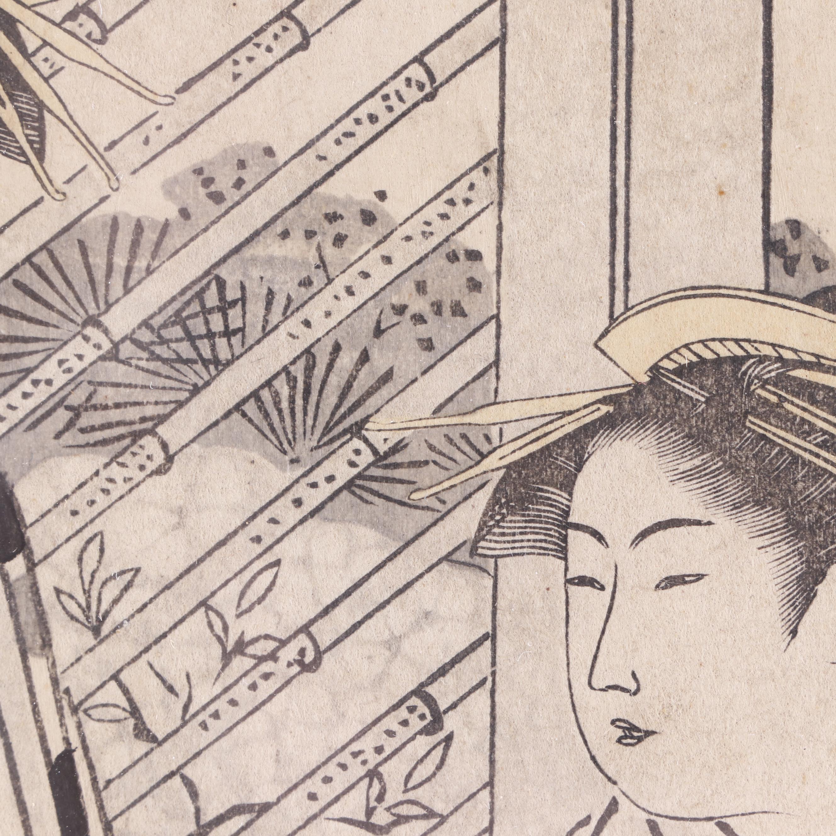 Kubo Shunman Ukiyo-e Woodblock Print of Bijin