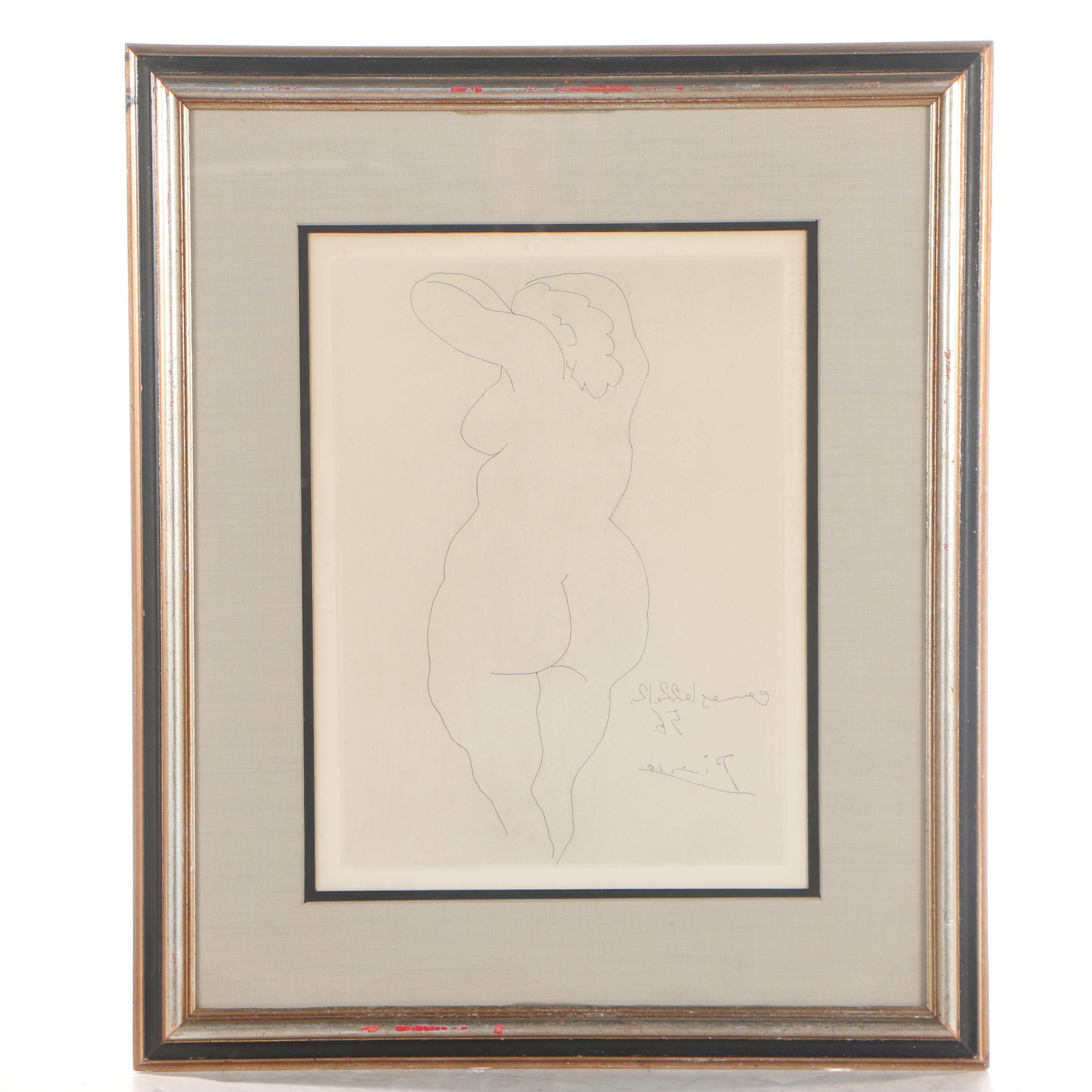 Pablo Picasso Etching "Femme Vue de Dos"