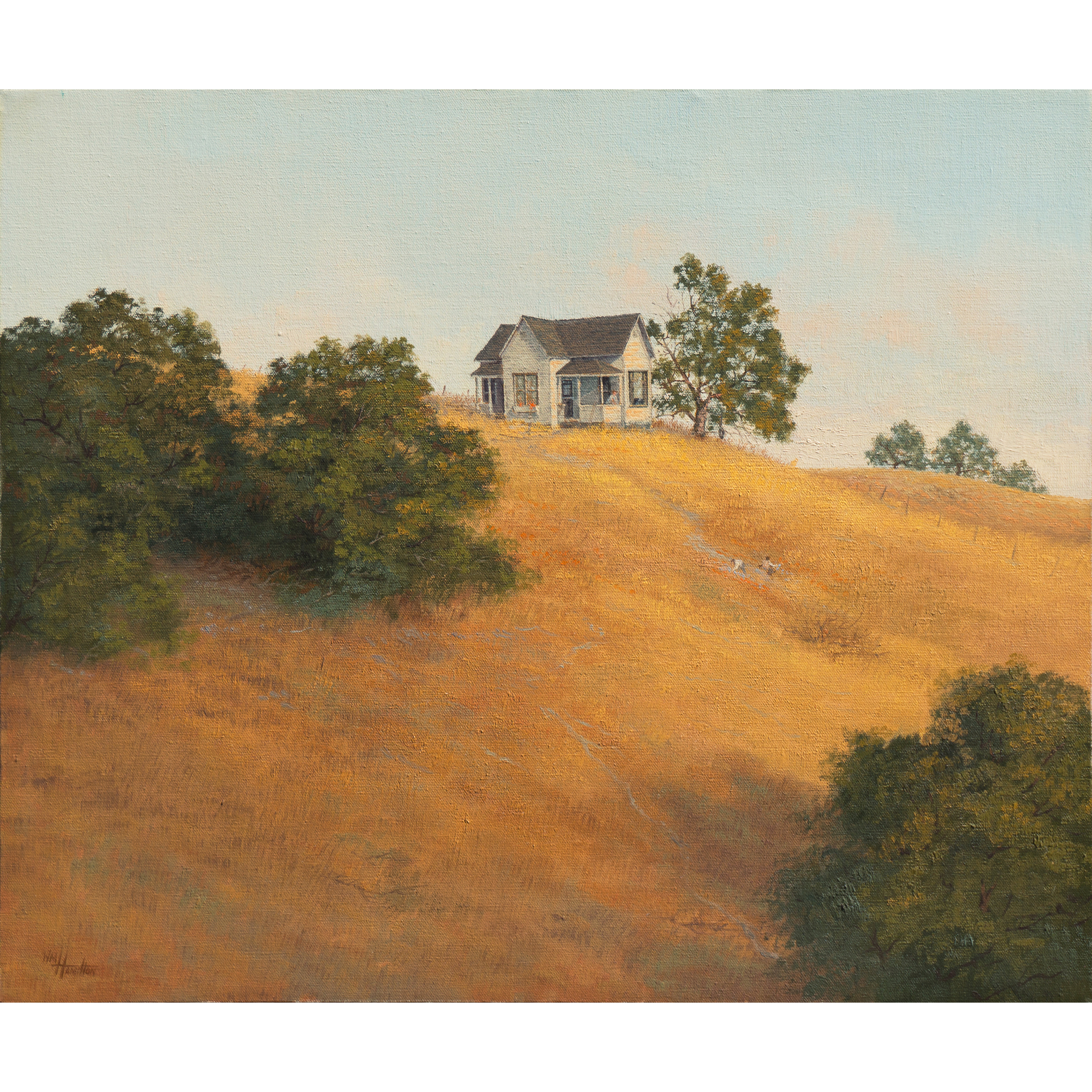 William Albert Hamilton Jr. Oil Painting "A Home on the Prairie"