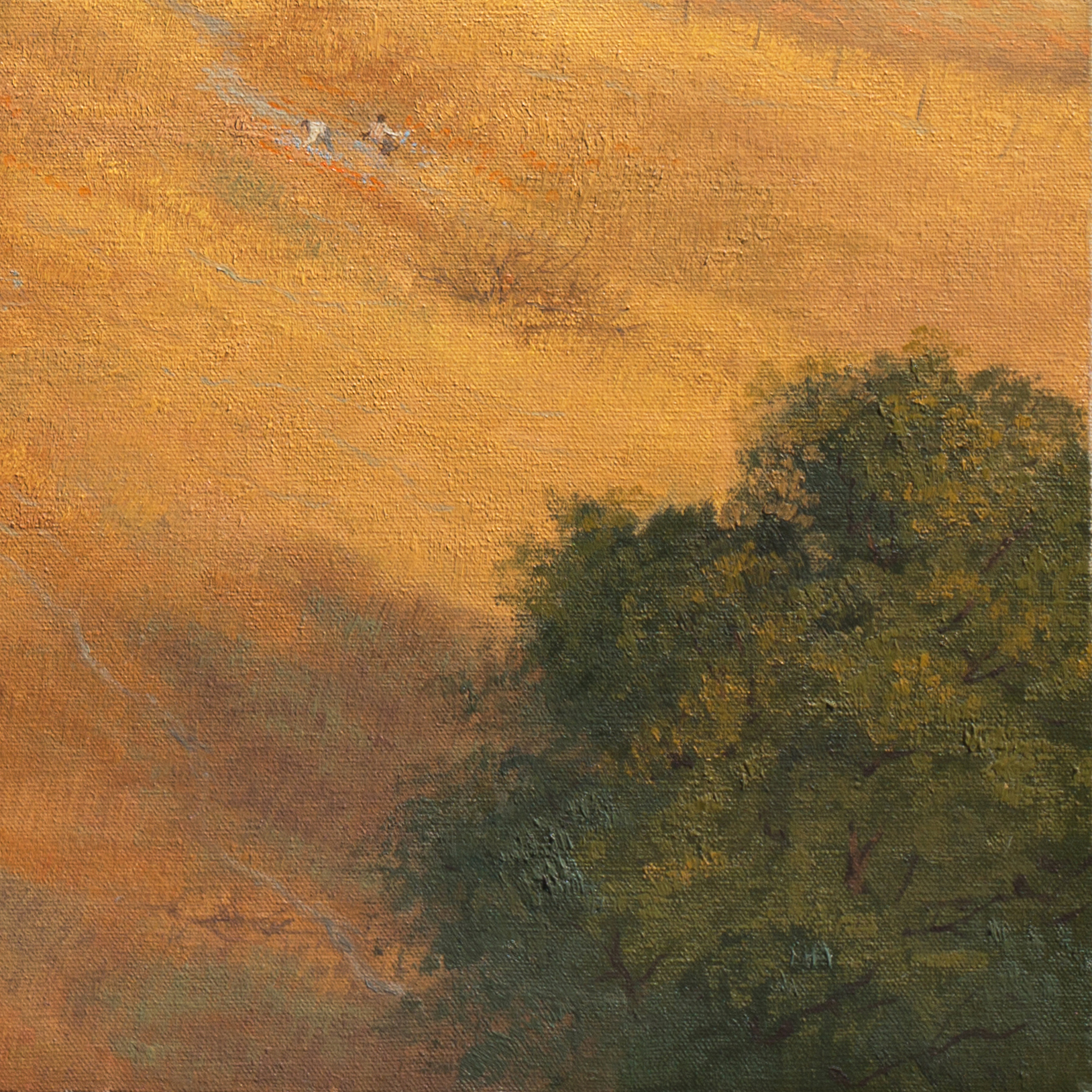 William Albert Hamilton Jr. Oil Painting "A Home on the Prairie"