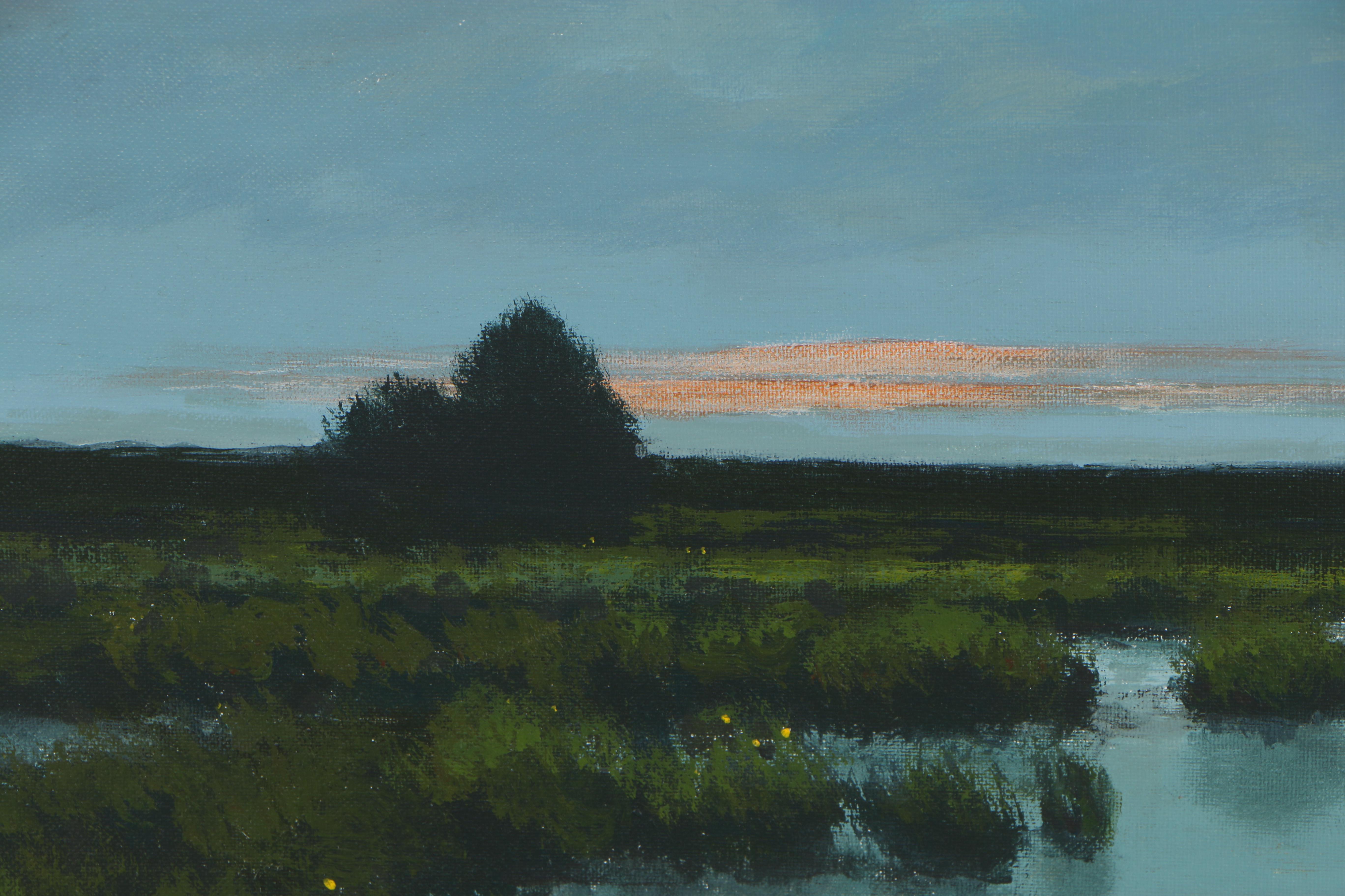 W. Nelson Marsh Land Oil Painting "Summer Skies" Attributed to W. Nelson