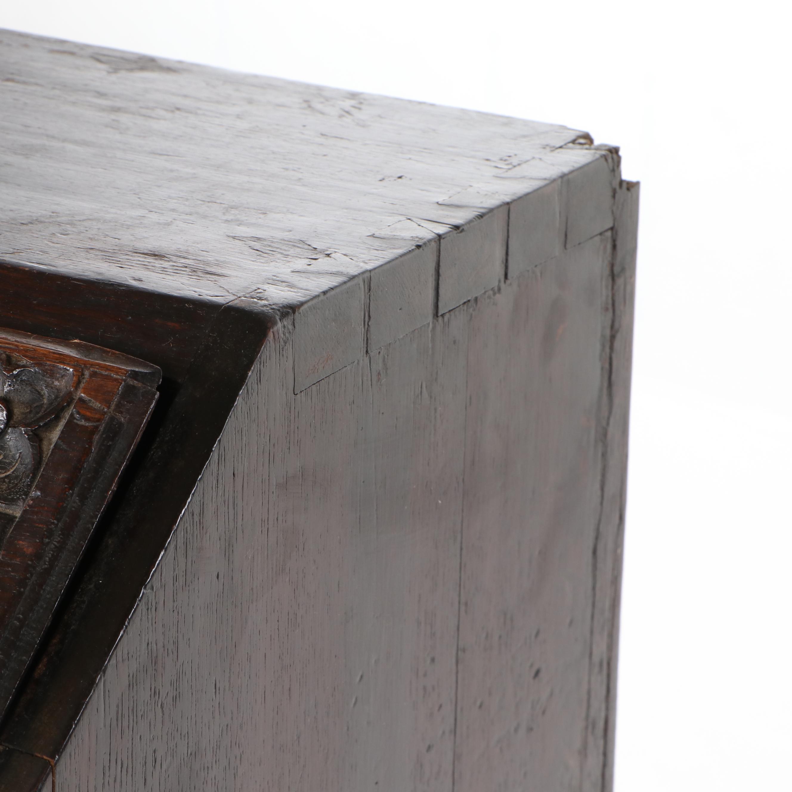 Victorian Carved Oak Bureau, Late 19th Century