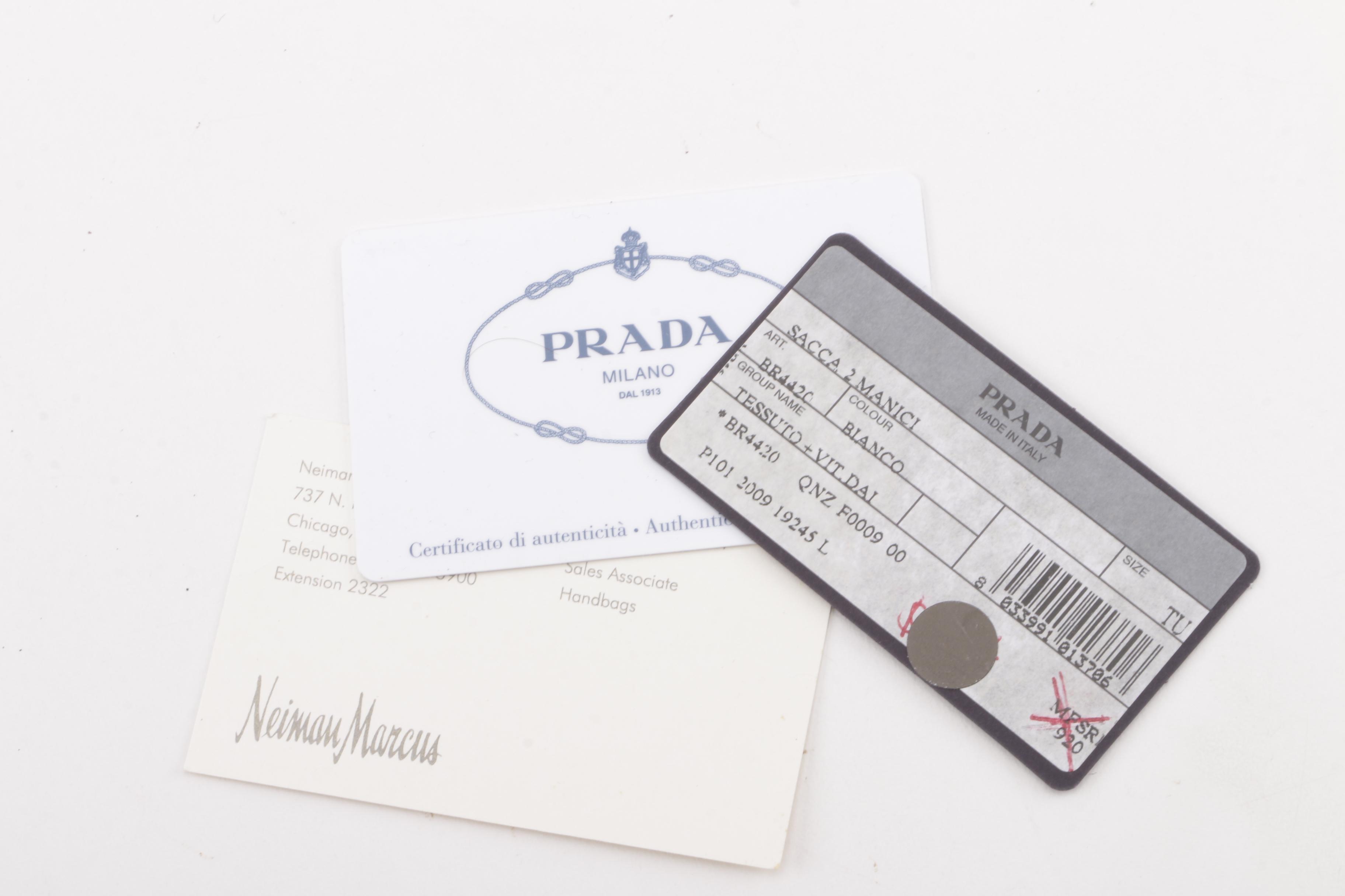 Prada Sacca 2 Manici Bianco Nylon Convertible Satchel