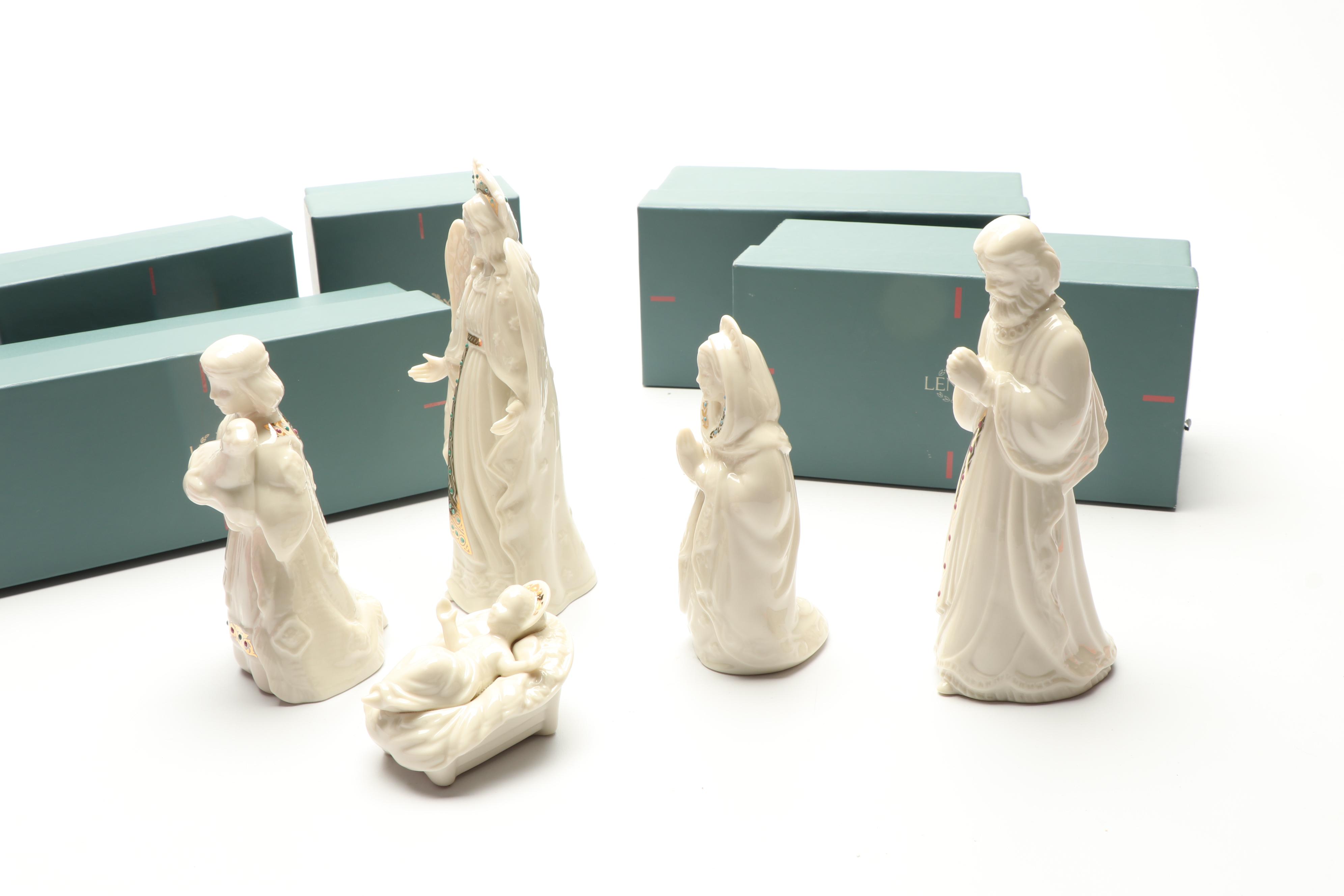 Lenox "China Jewels Collection" Holy Family and Other Nativity Scene Figurines