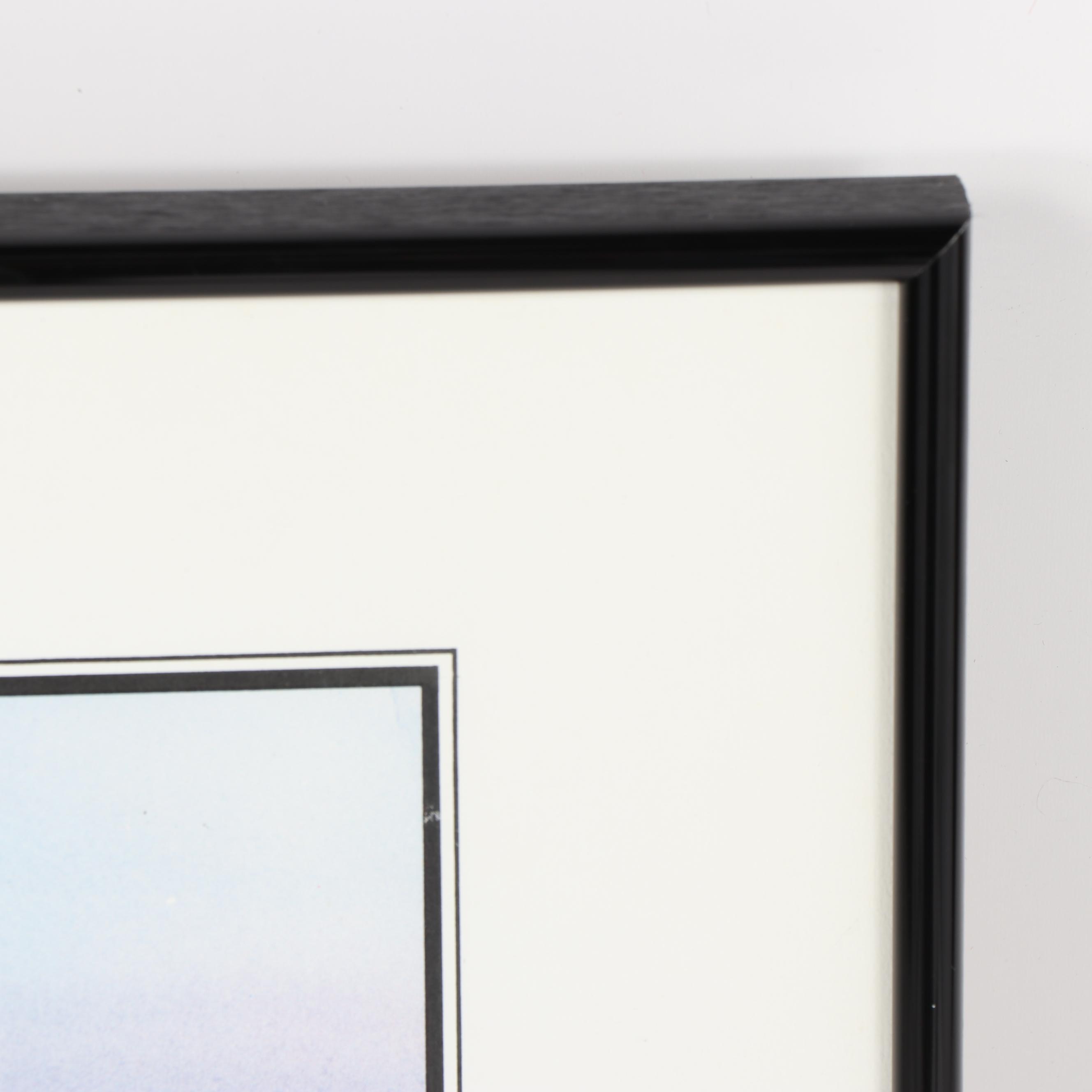 Mark McMahon Offset Lithograph "Chicago Wrigley Building"