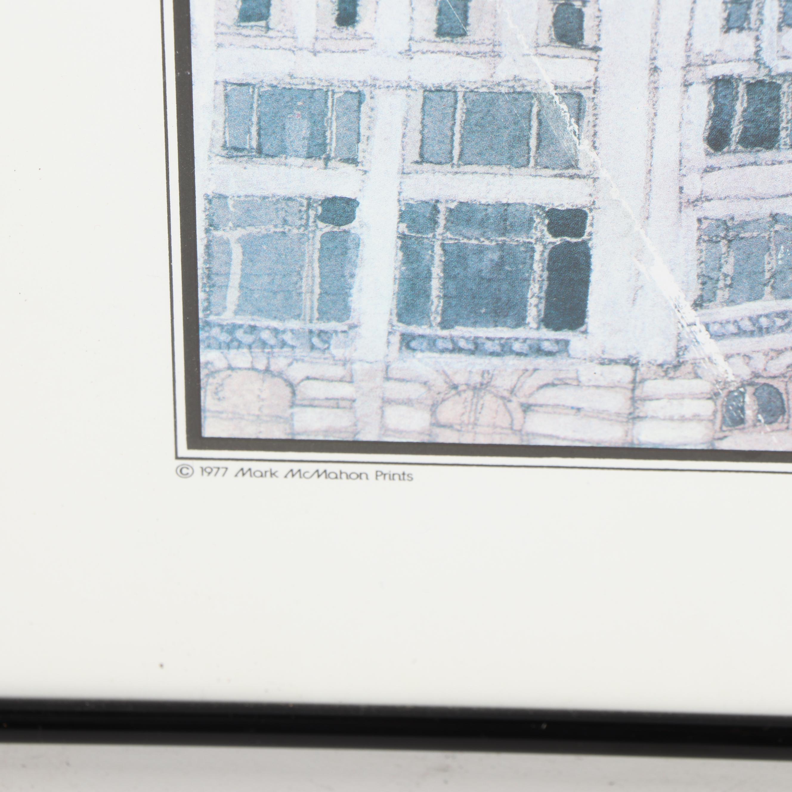 Mark McMahon Offset Lithograph "Chicago Wrigley Building"