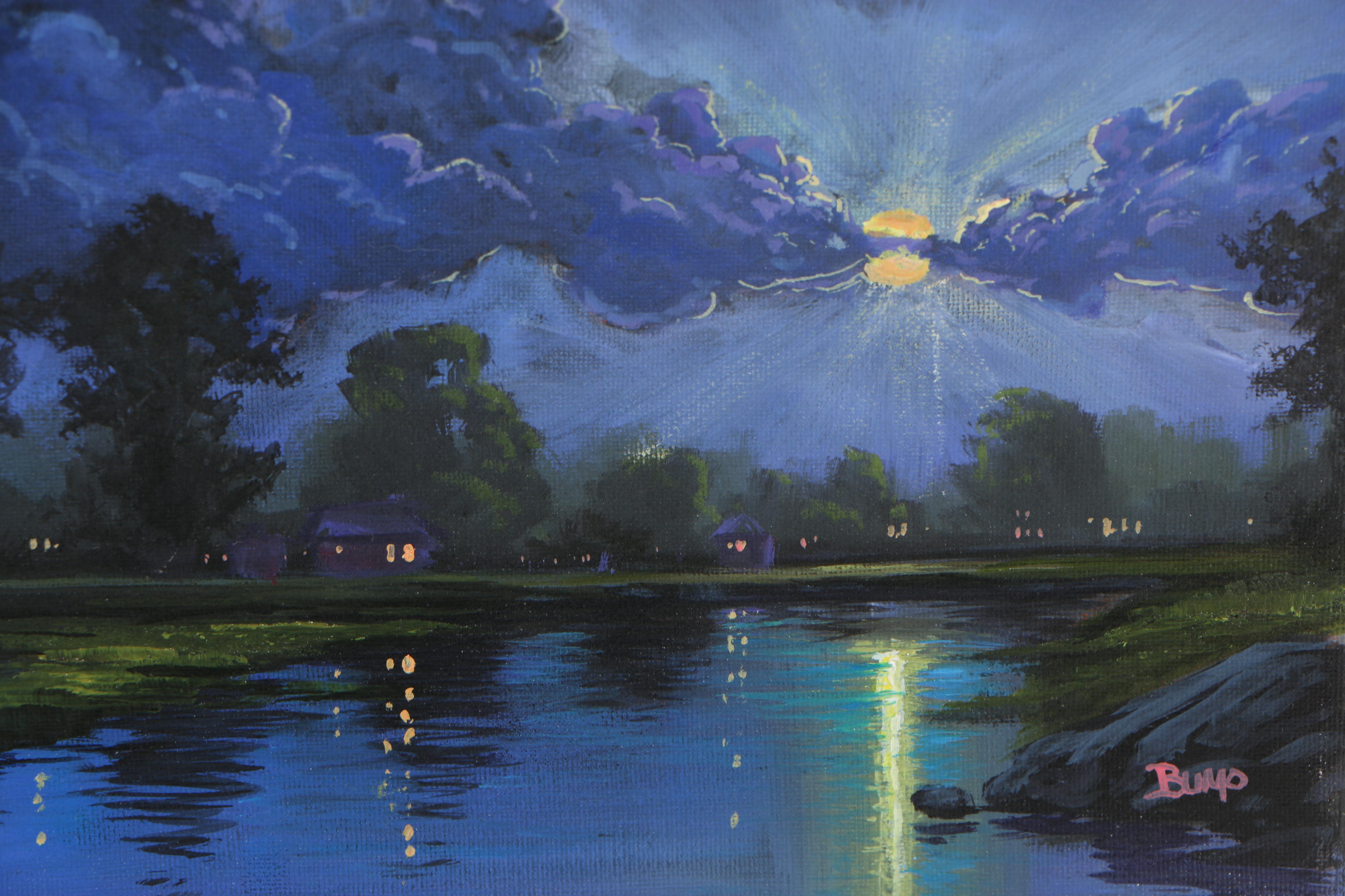 Douglas Bumo Johnpeer Oil Painting "Lake Homes"