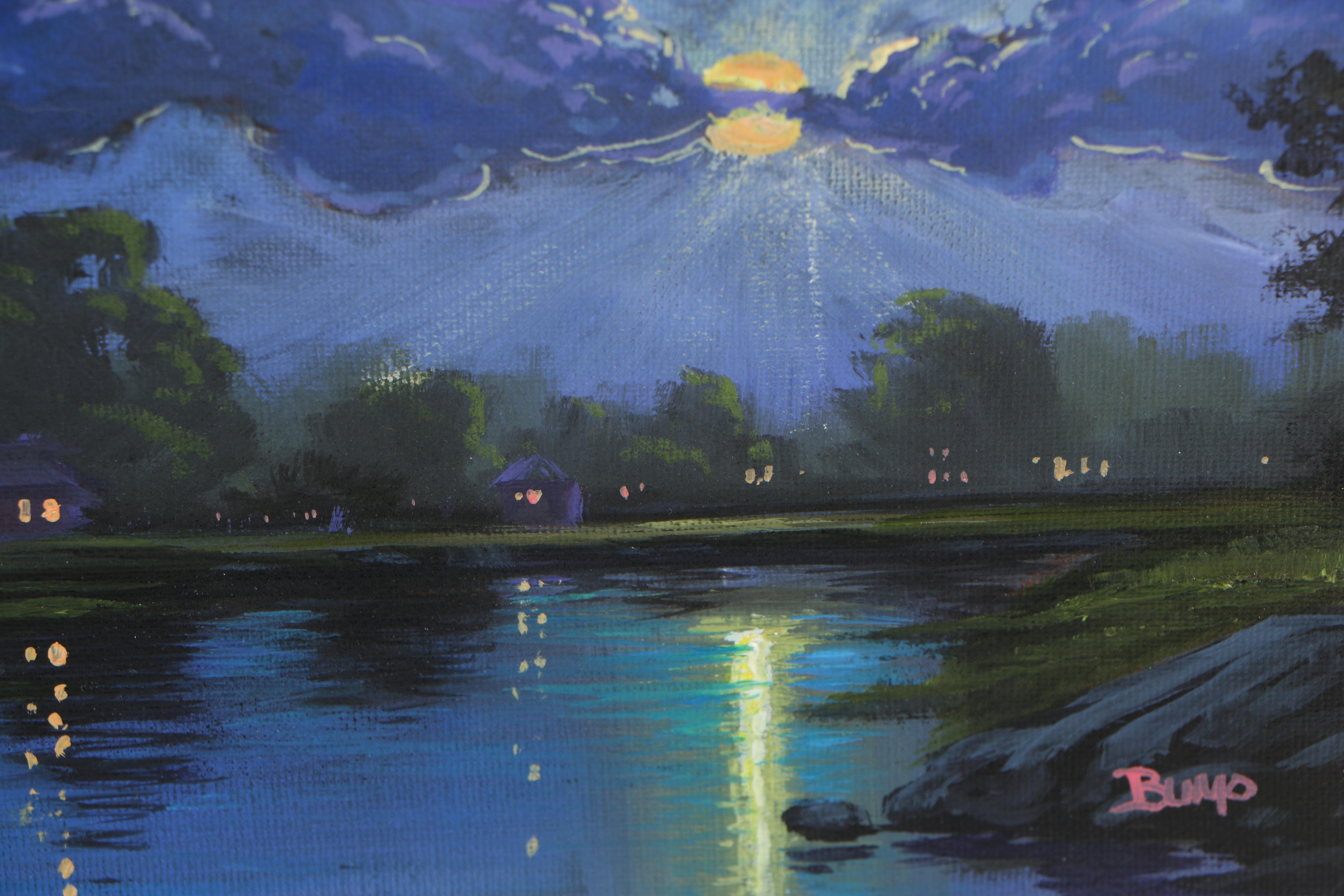 Douglas Bumo Johnpeer Oil Painting "Lake Homes"