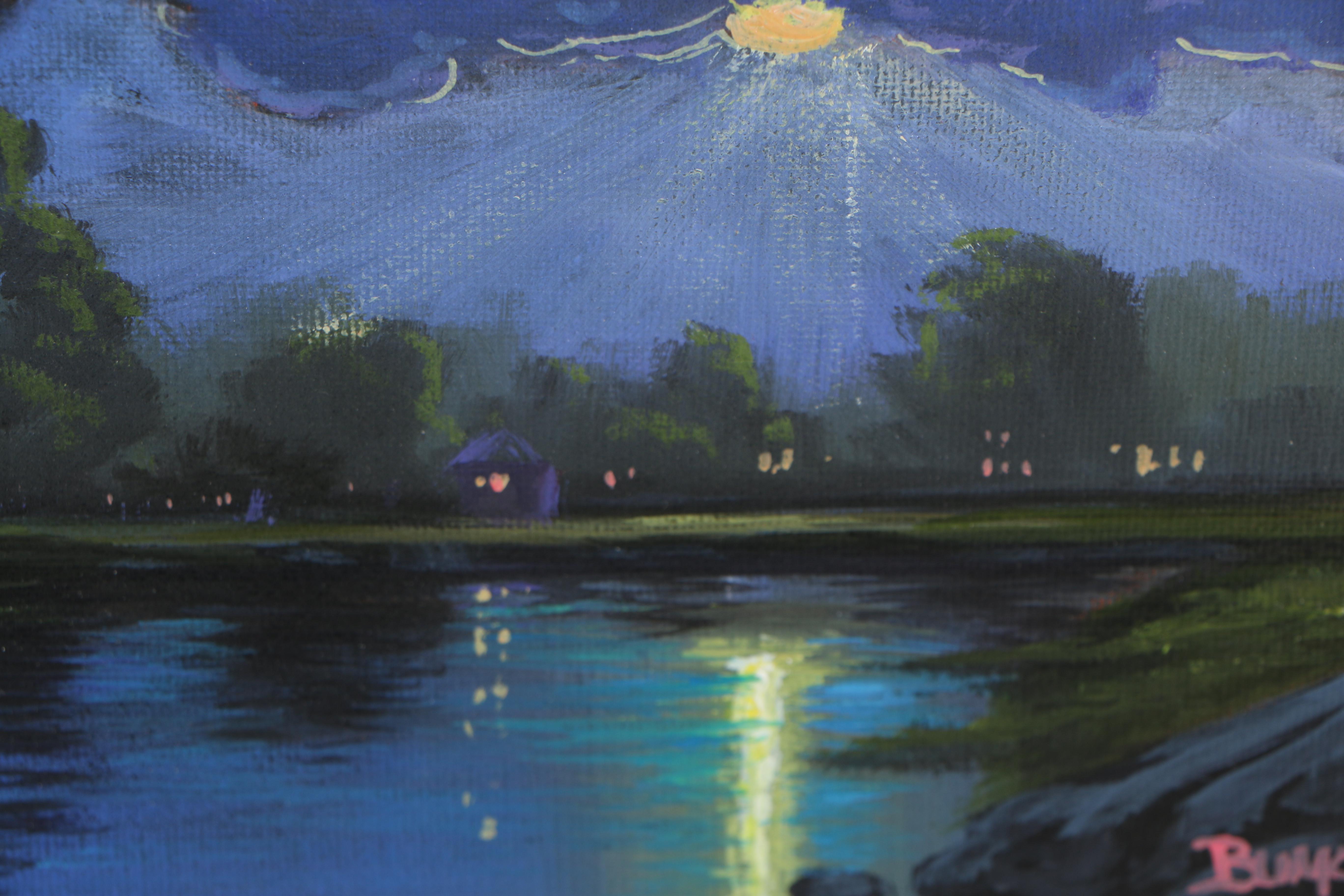 Douglas Bumo Johnpeer Oil Painting "Lake Homes"