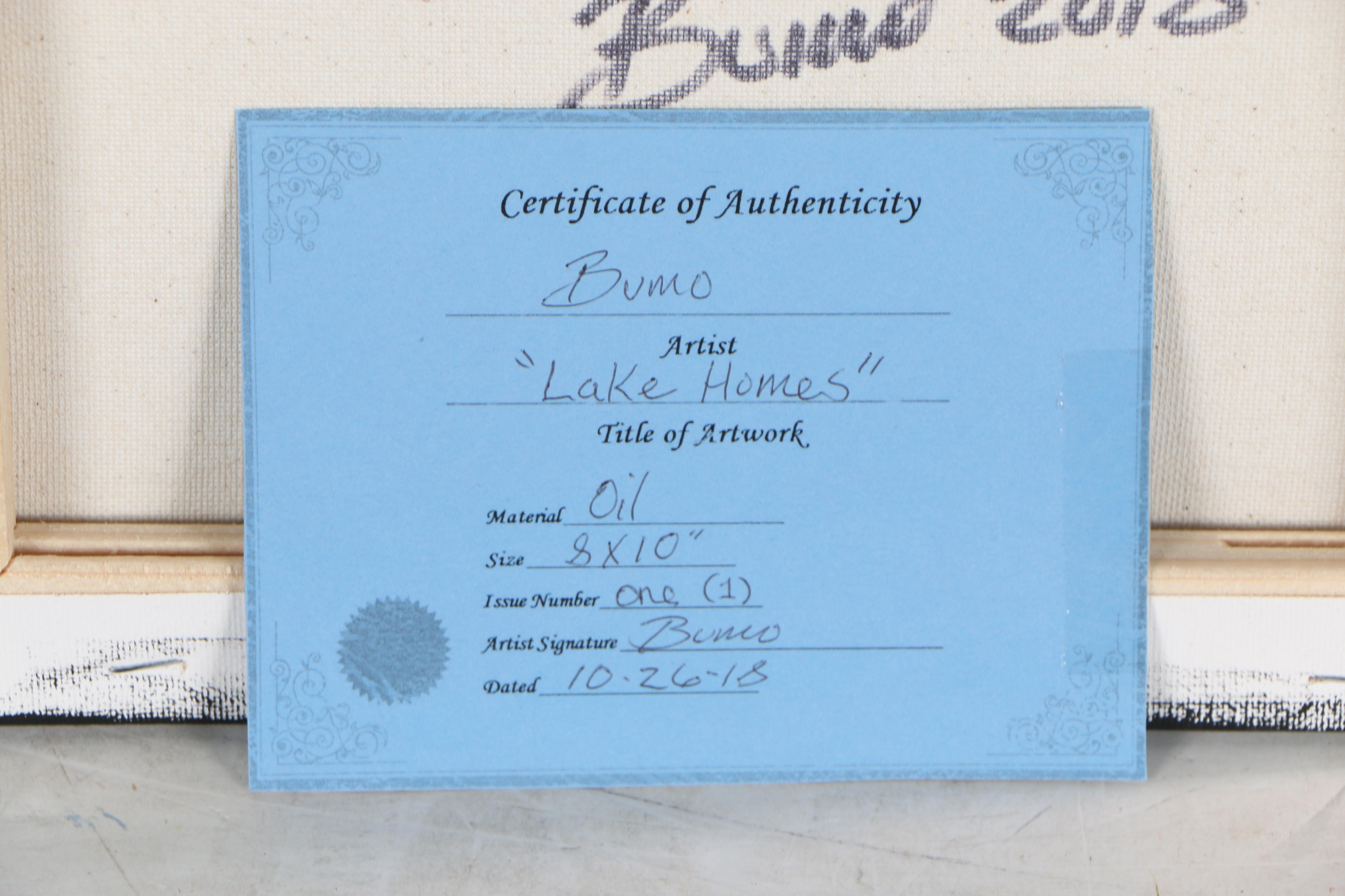 Douglas Bumo Johnpeer Oil Painting "Lake Homes"