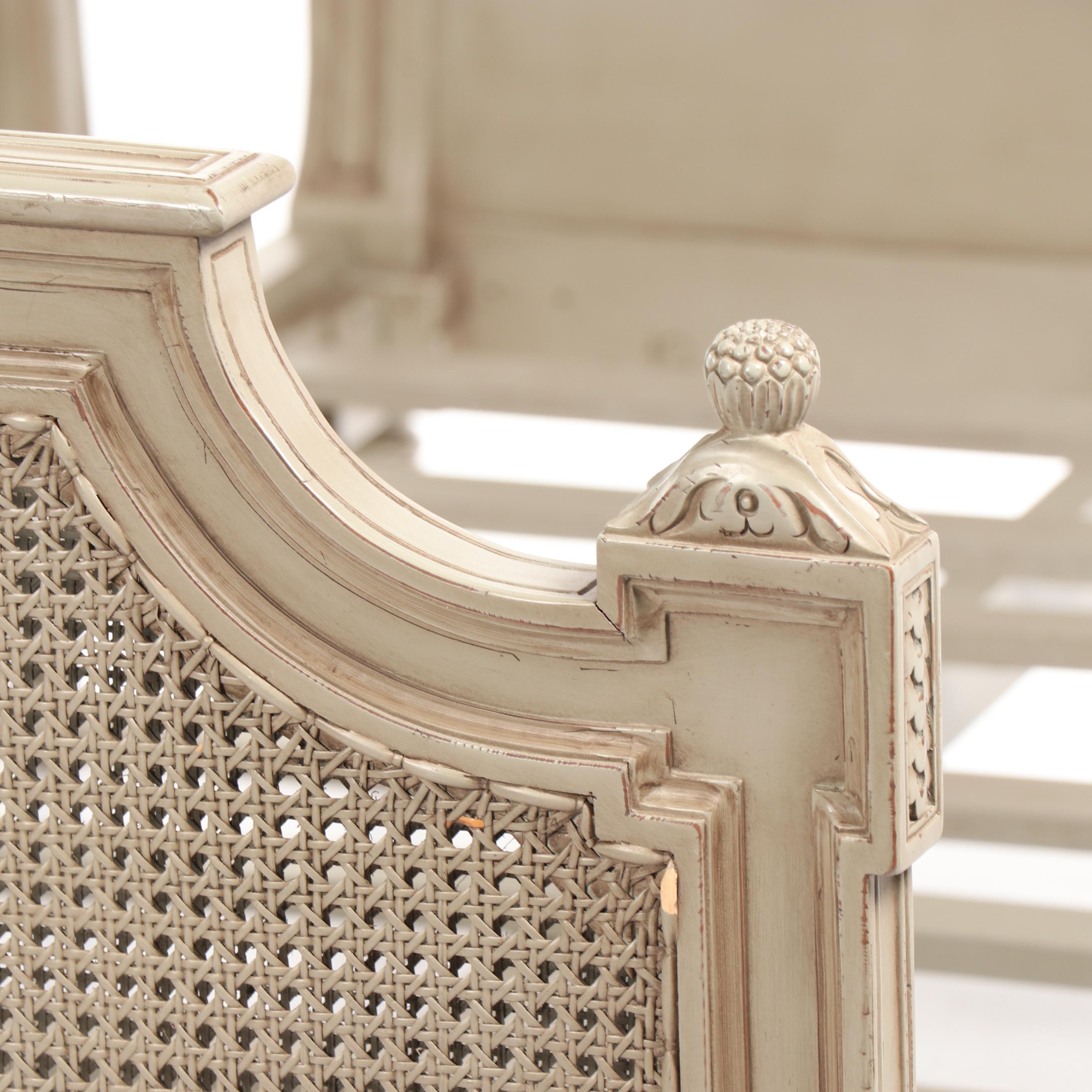 Gustavian Style Painted Wooden Twin Size Bed Frames, 21st Century