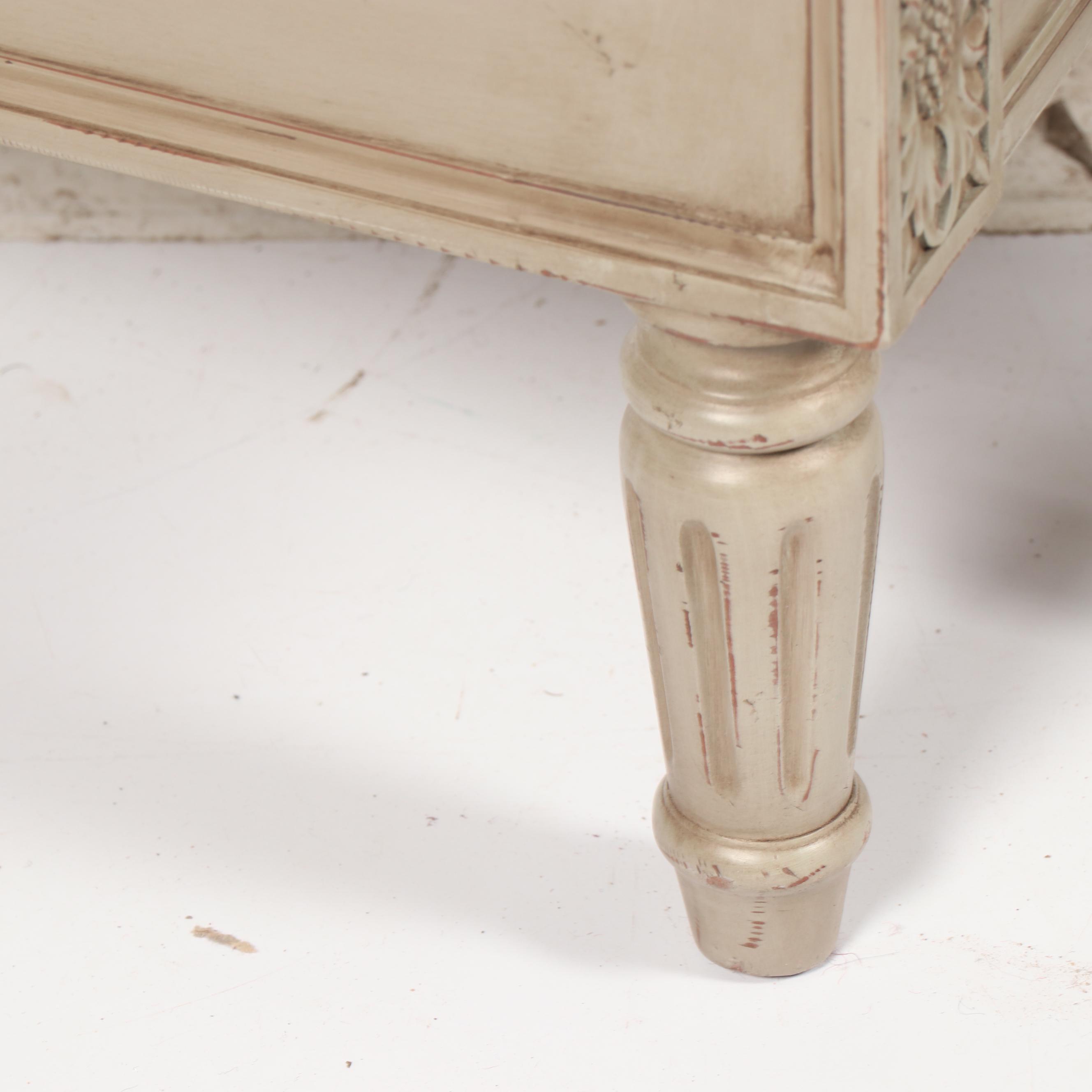 Gustavian Style Painted Wooden Twin Size Bed Frames, 21st Century