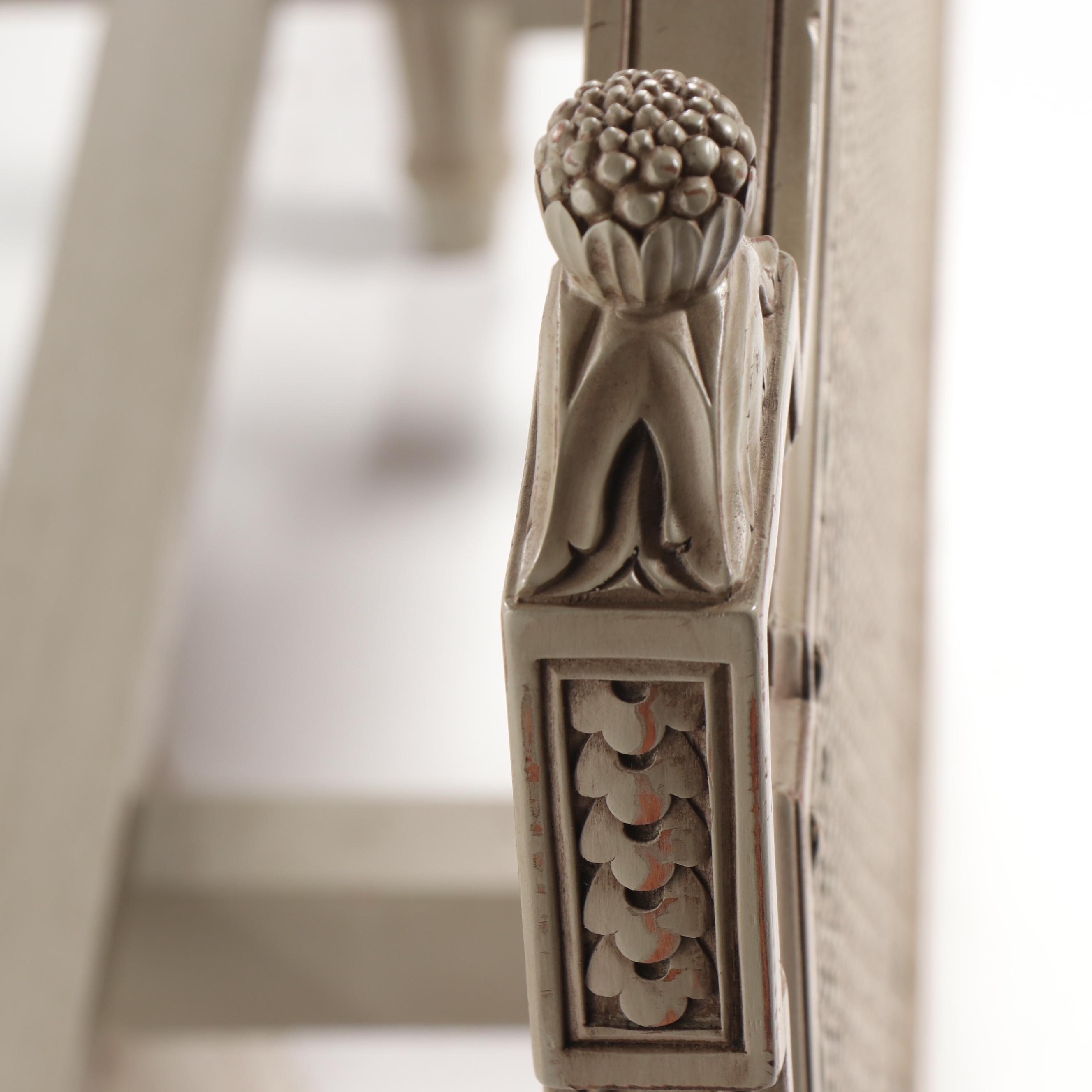 Gustavian Style Painted Wooden Twin Size Bed Frames, 21st Century