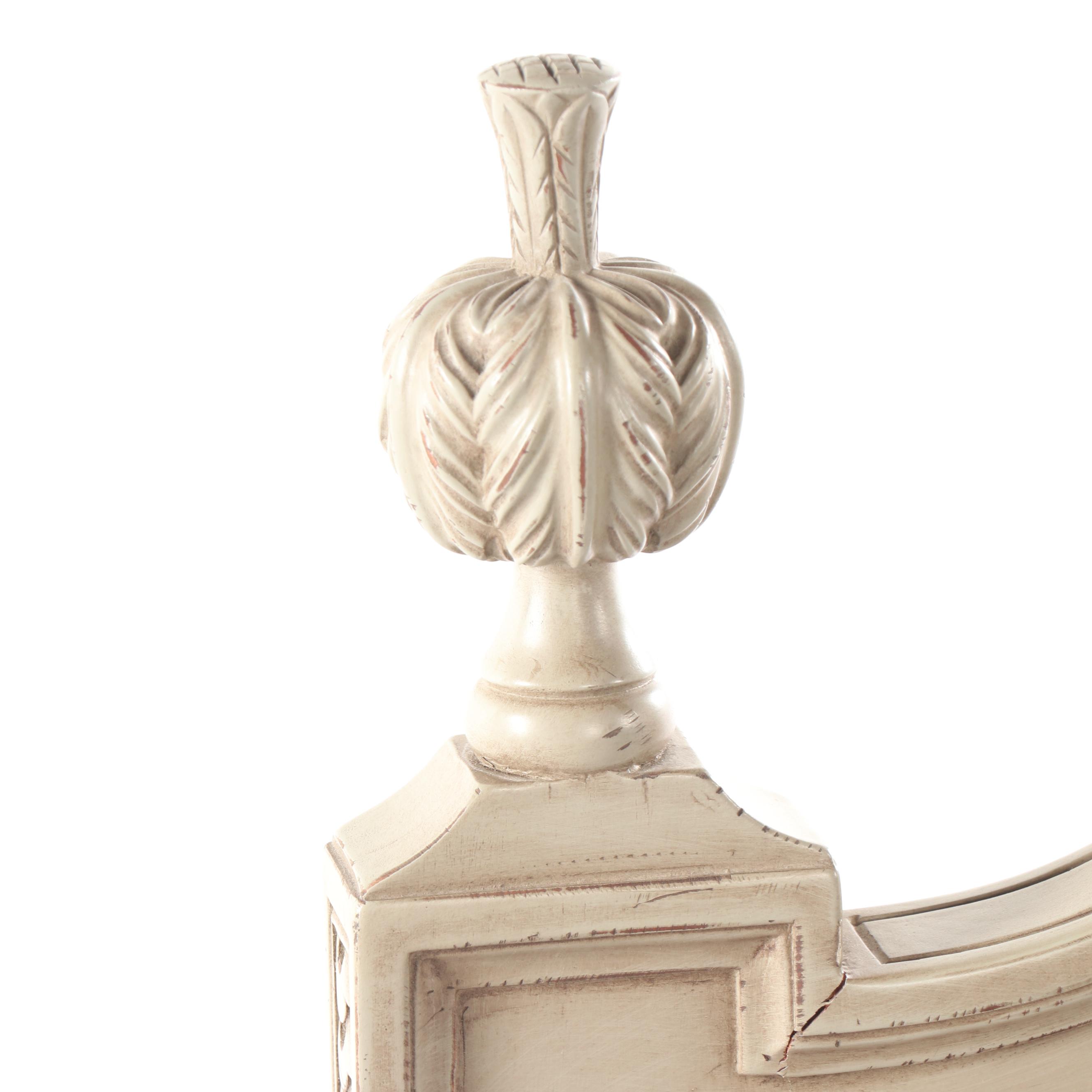 Gustavian Style Painted Wooden Twin Size Bed Frames, 21st Century