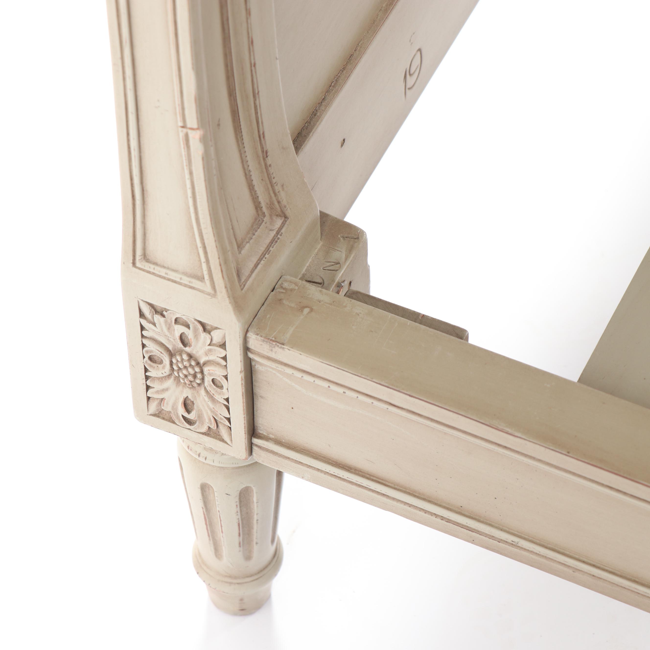 Gustavian Style Painted Wooden Twin Size Bed Frames, 21st Century