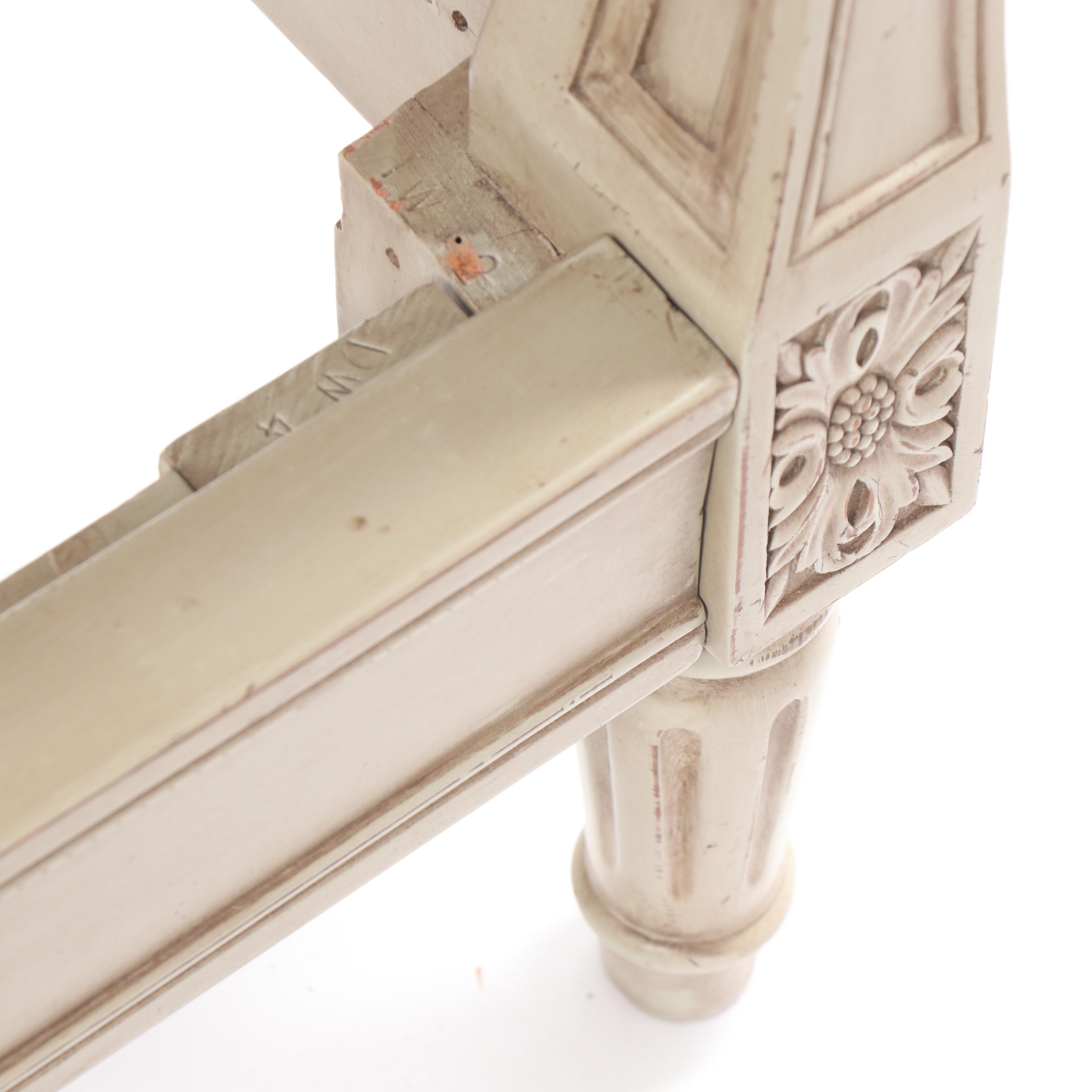 Gustavian Style Painted Wooden Twin Size Bed Frames, 21st Century