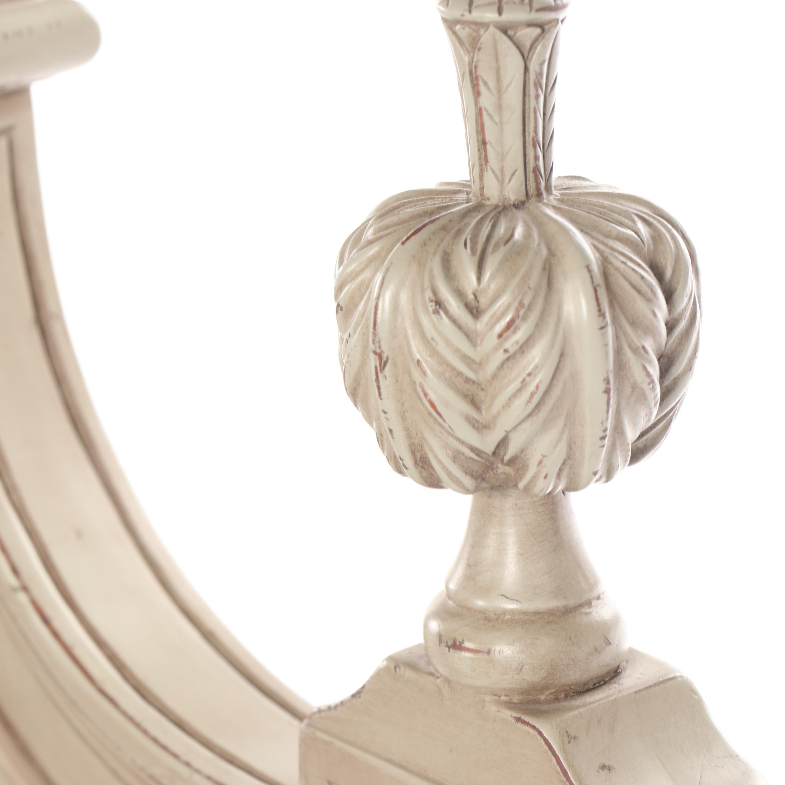 Gustavian Style Painted Wooden Twin Size Bed Frames, 21st Century