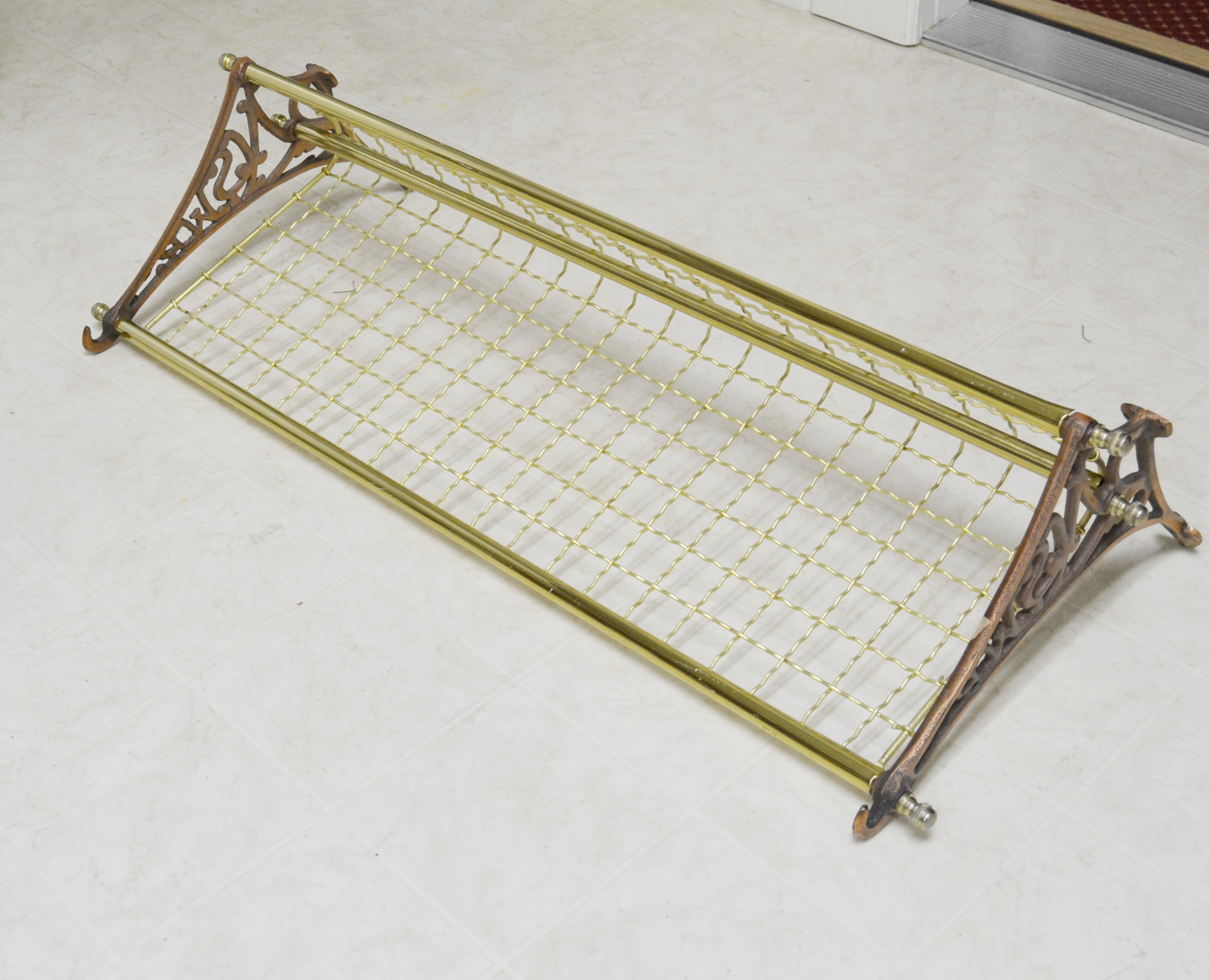 Copper and Brass Railroad Train Luggage Rack/Shelf