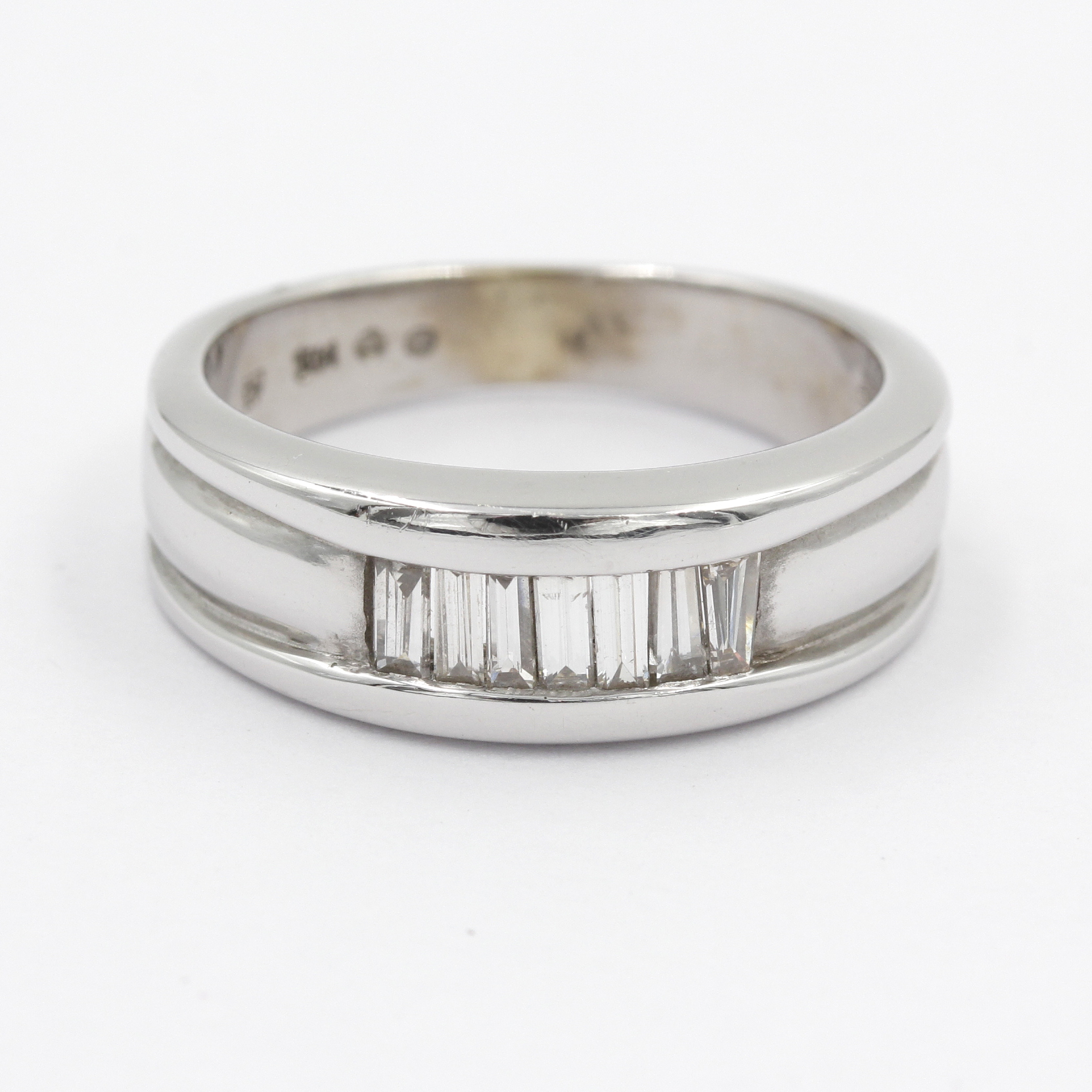 14K White Gold Diamond Band