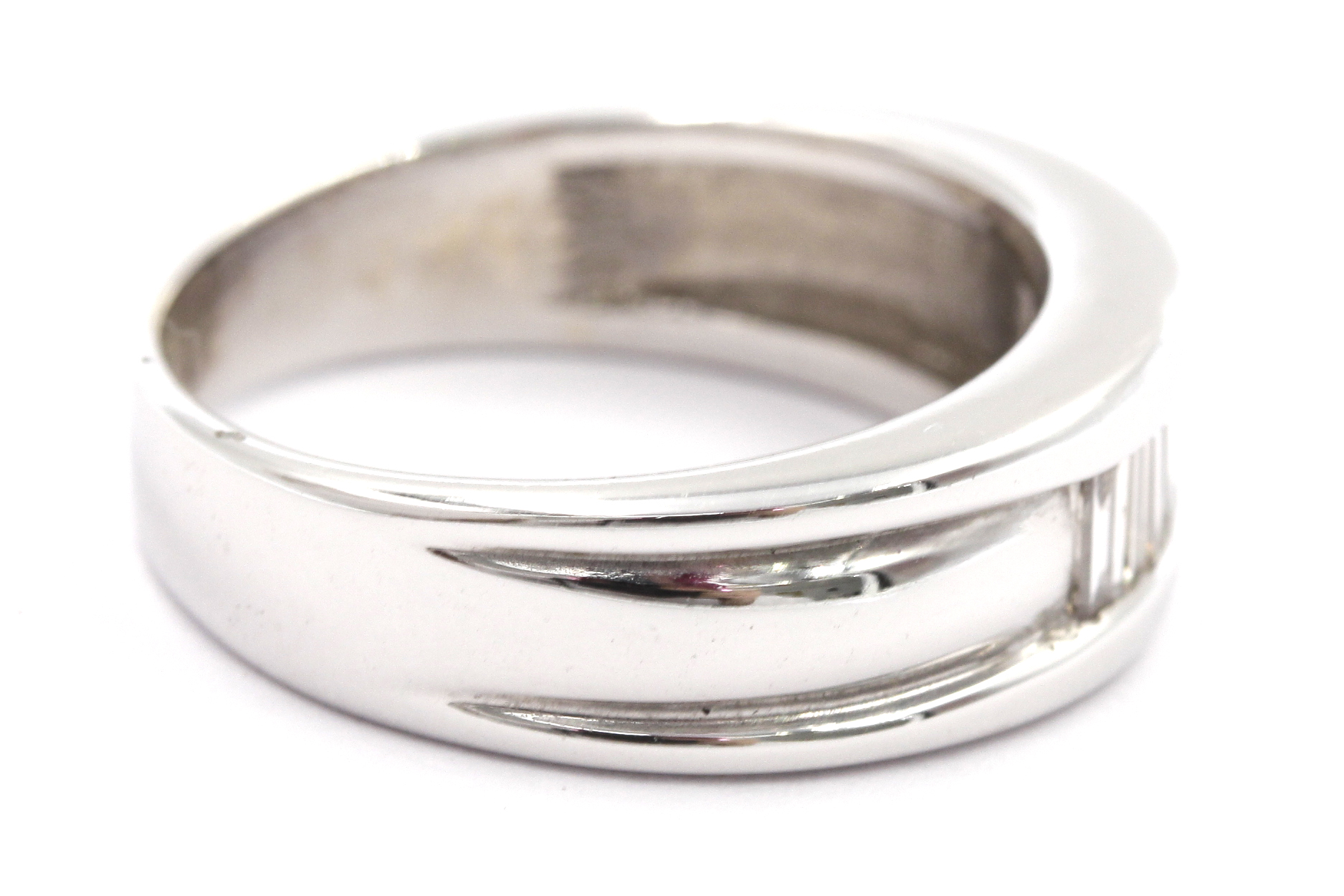 14K White Gold Diamond Band