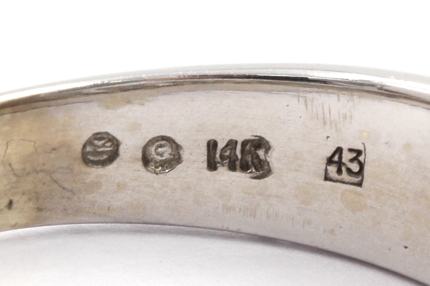 14K White Gold Diamond Band