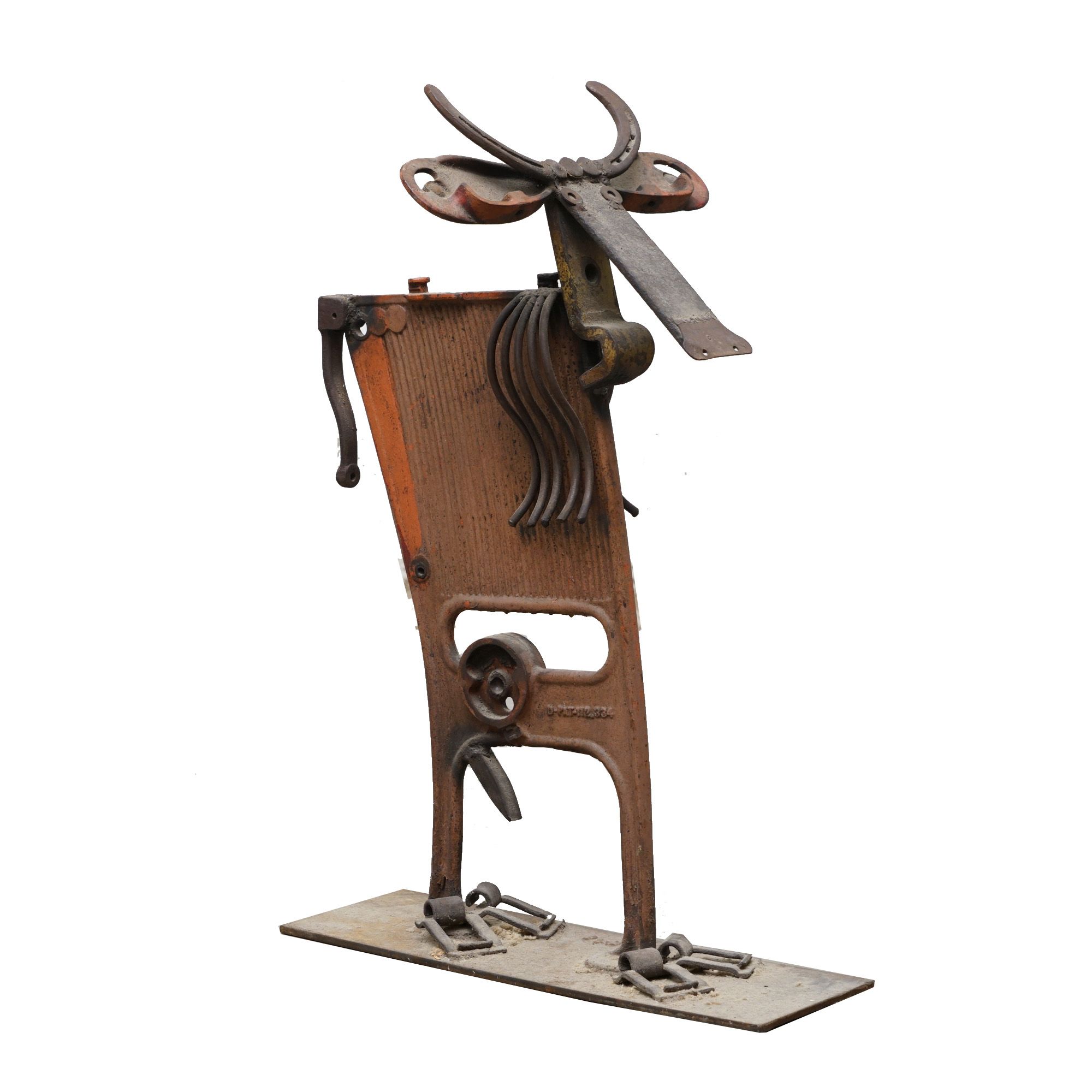 Bill Heise Welded Metal Cow Sculpture