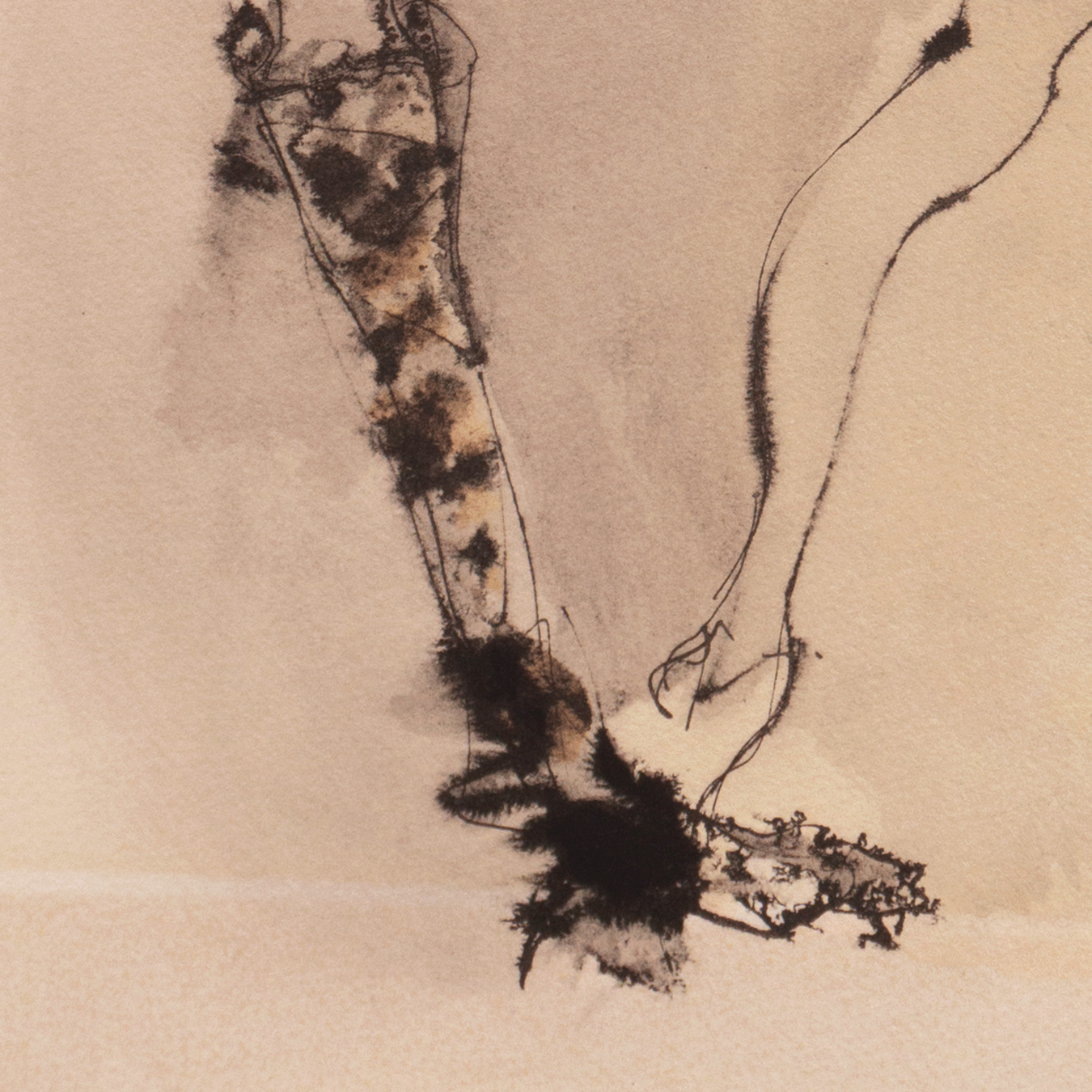 Leonor Fini Ink and Sepia Wash "Two Figures"