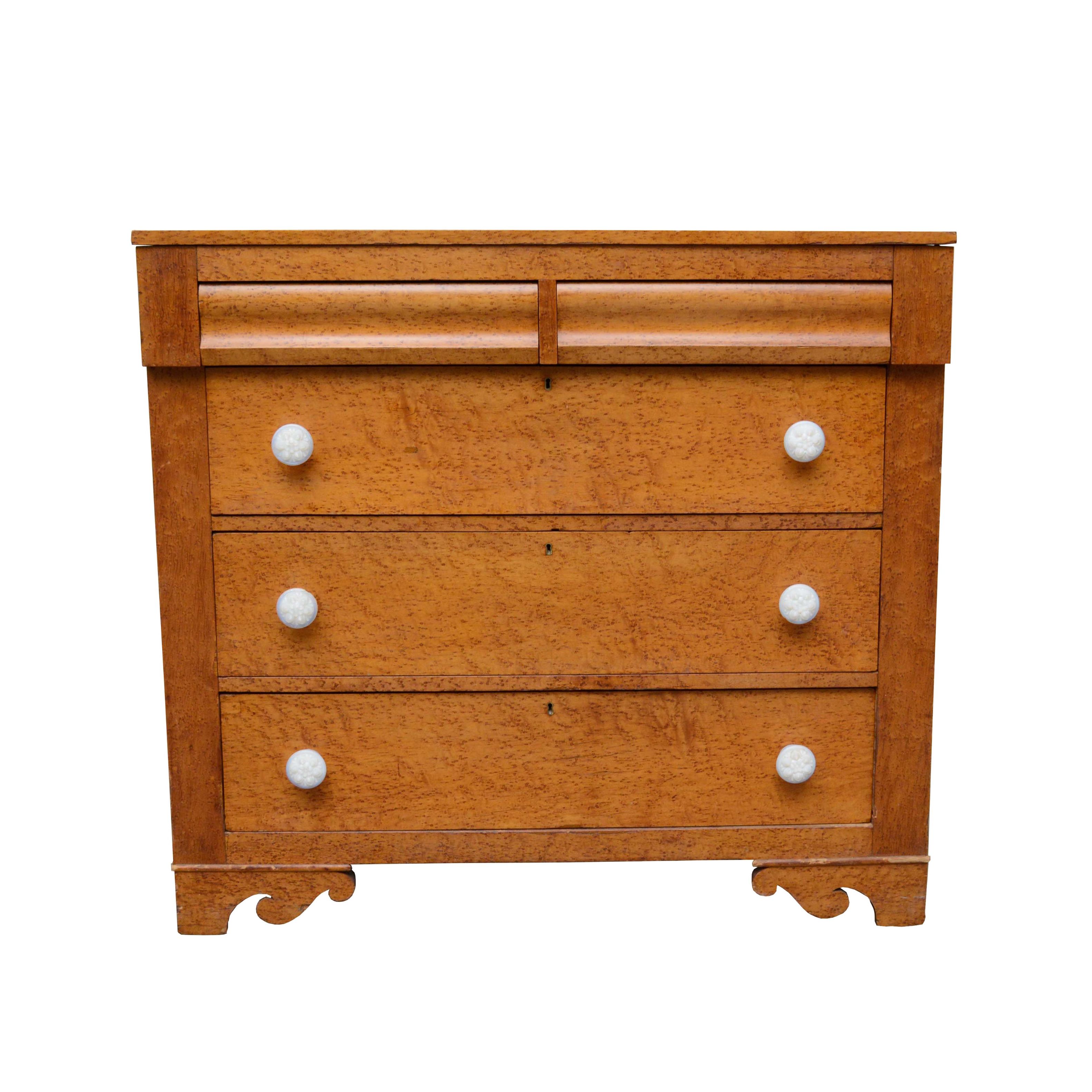 American Empire Bird's-Eye Maple Chest of Drawers, Mid 19th Century