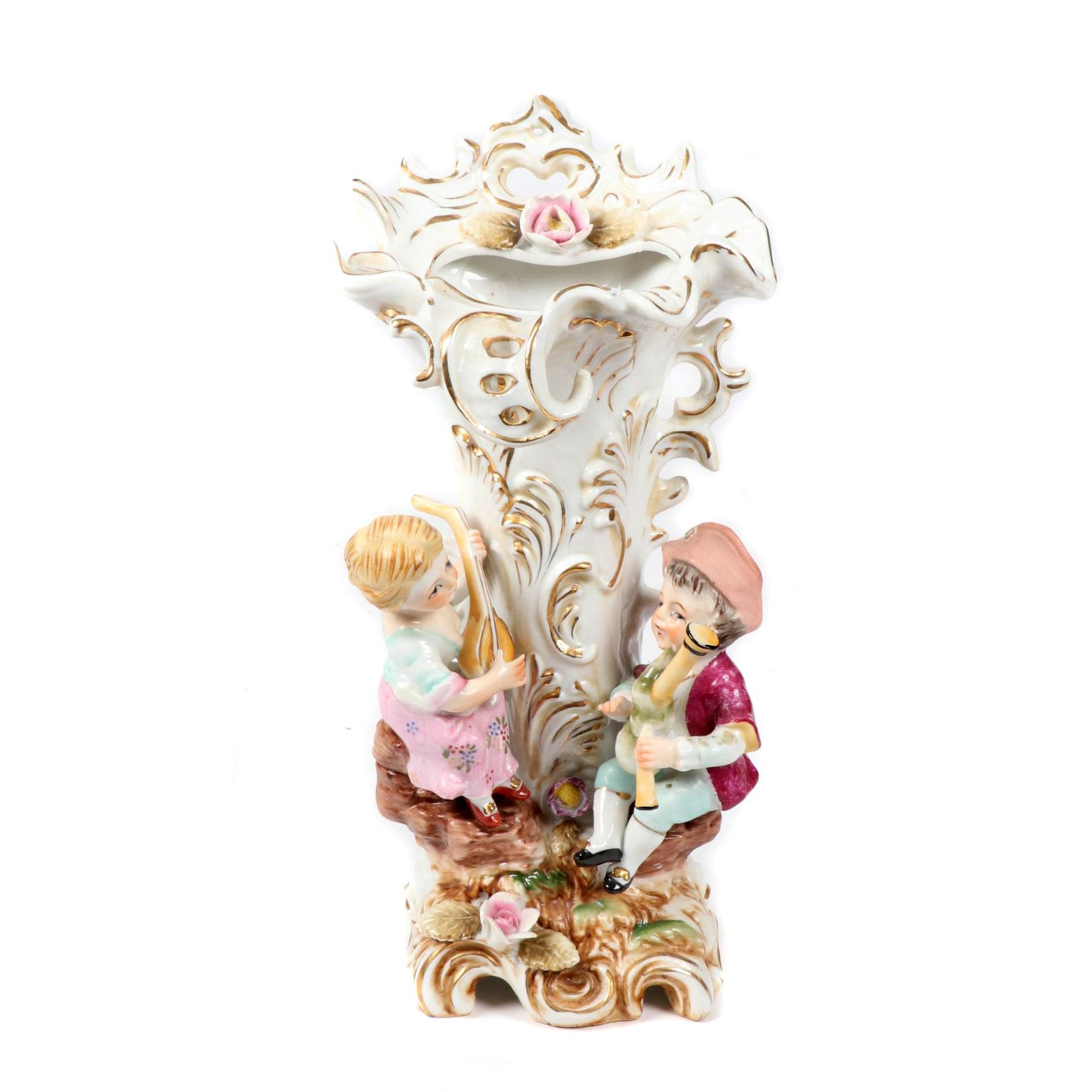 Continetial Figural Porcelain Spill Vase