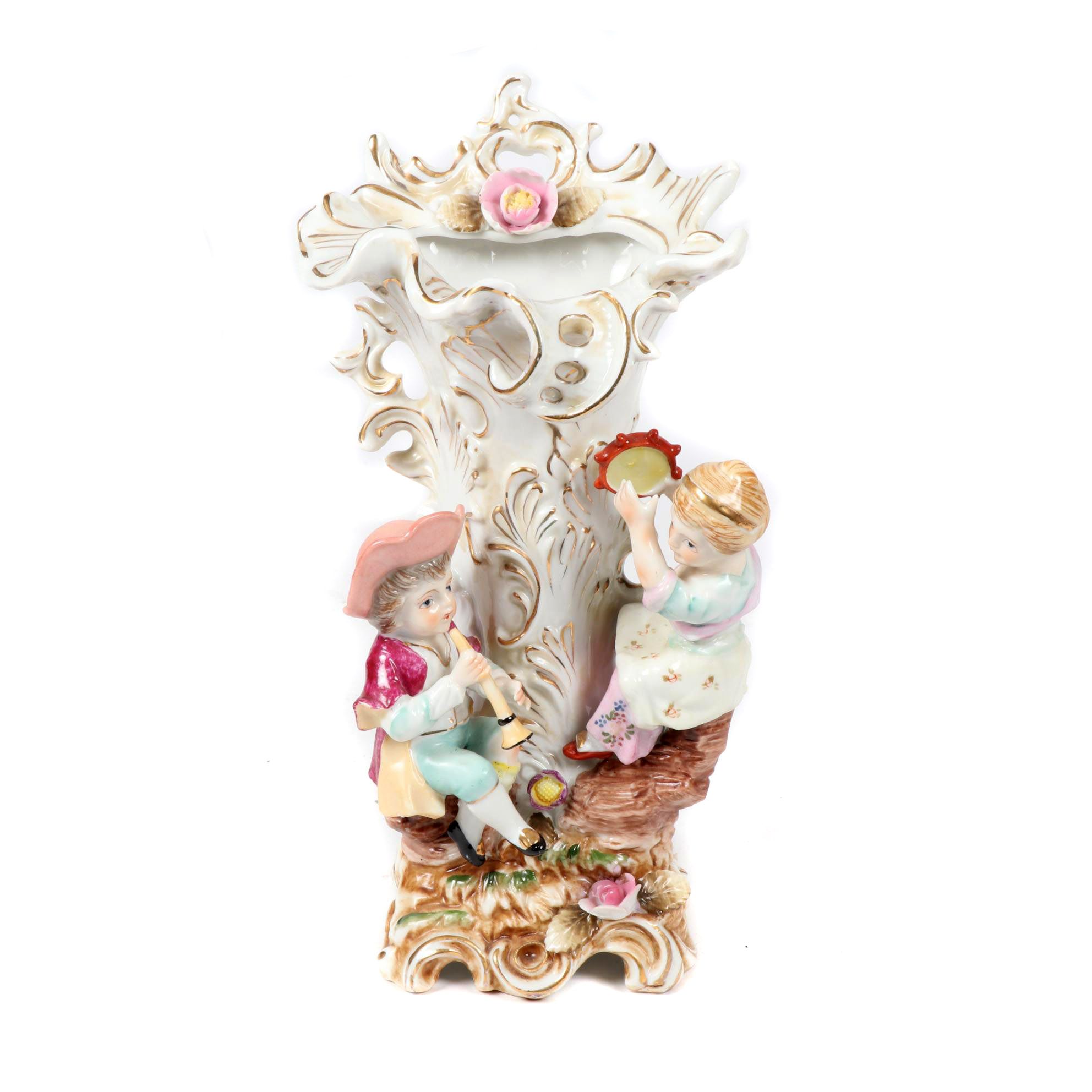 Continental Figural Porcelain Spill Vase