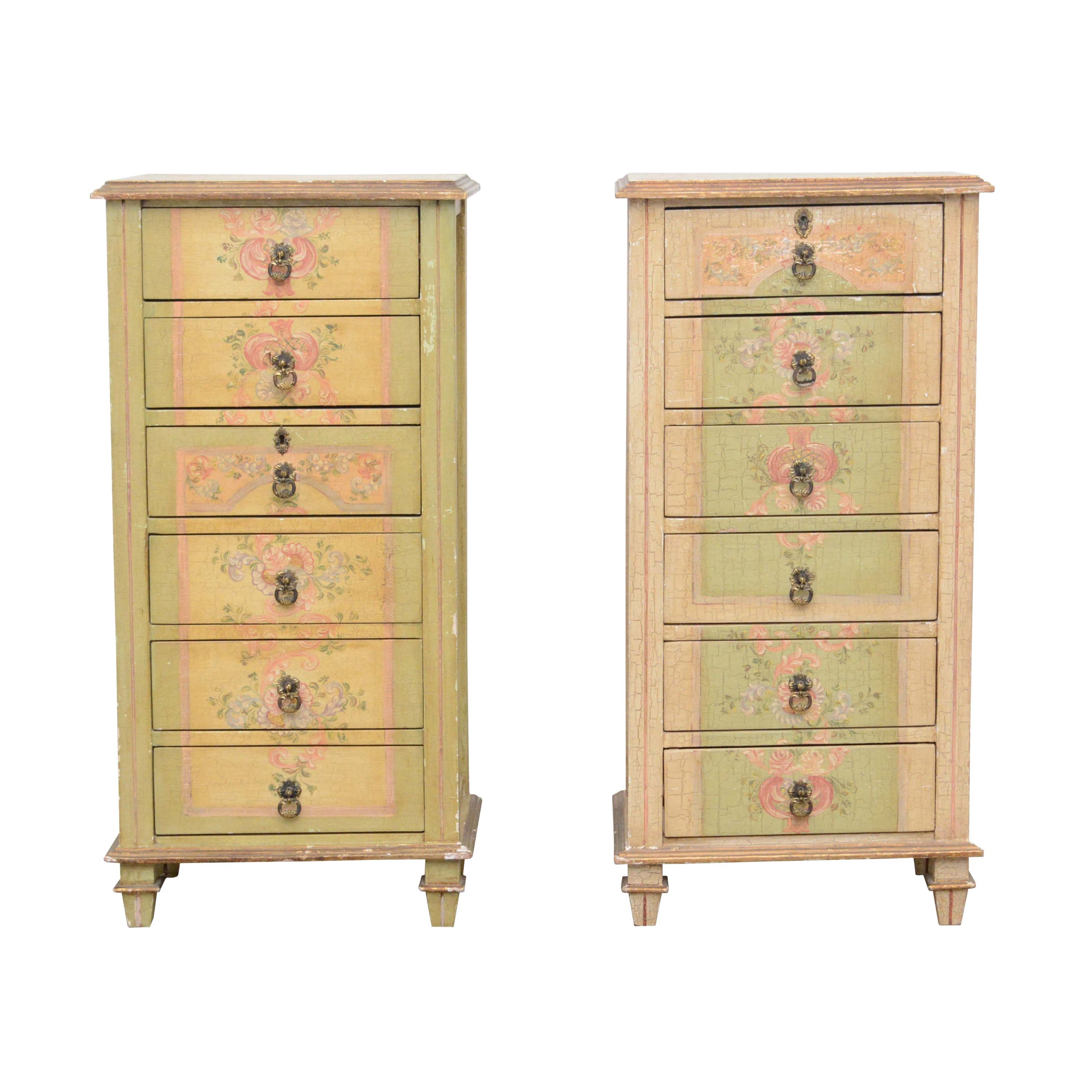 Two French Provincial Style Paint-Decorated Chests of Drawers, 20th Century
