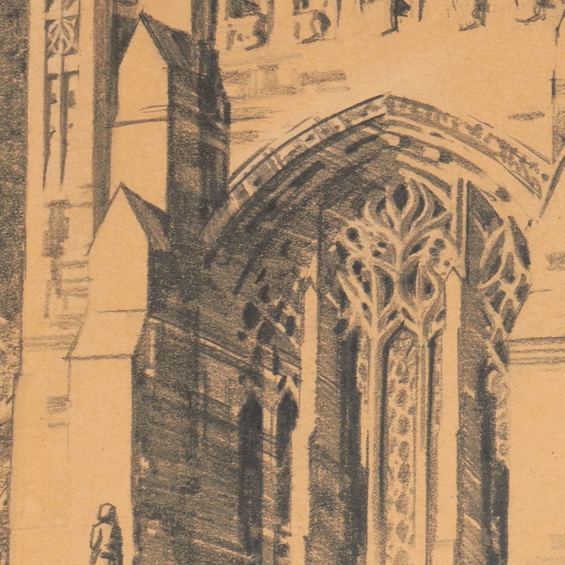 Robert Harmer Smith Graphite Drawing "Sterling Library, Yale"