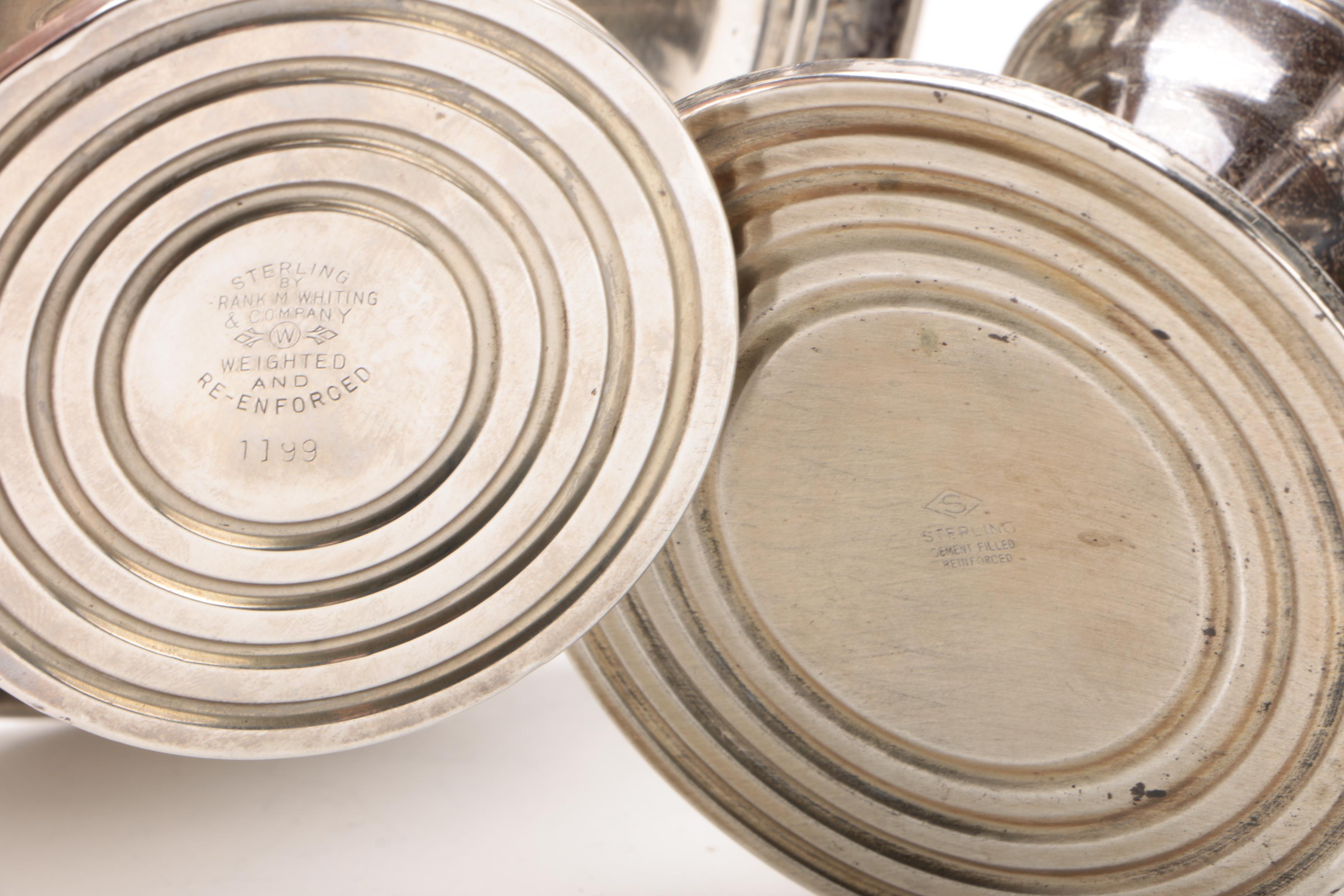 Fisher Silversmiths Creamer and Sugar Set with Other Weighted Sterling Tableware