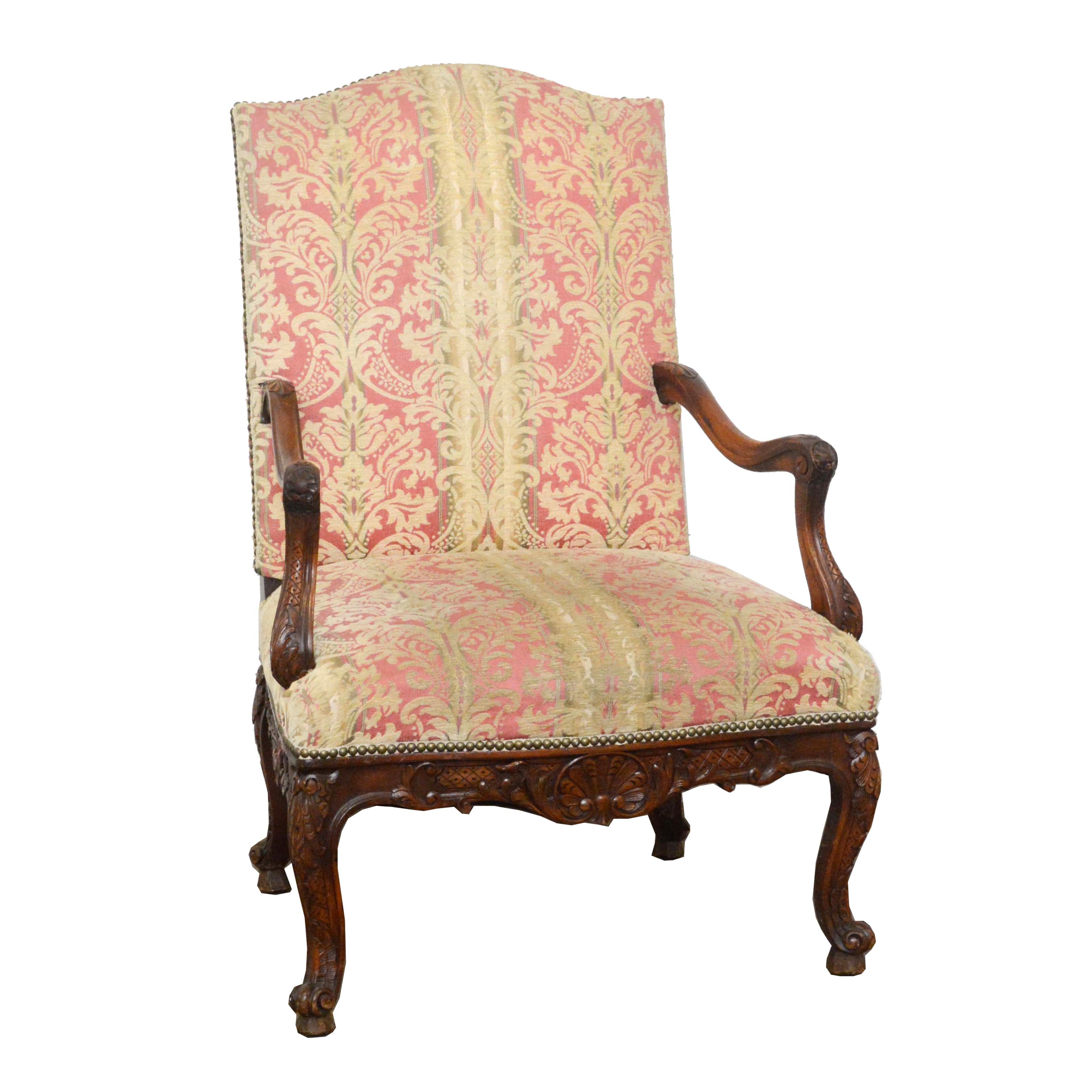 Louis XV Style Carved Wood Armchair, Mid/Late 20th Century