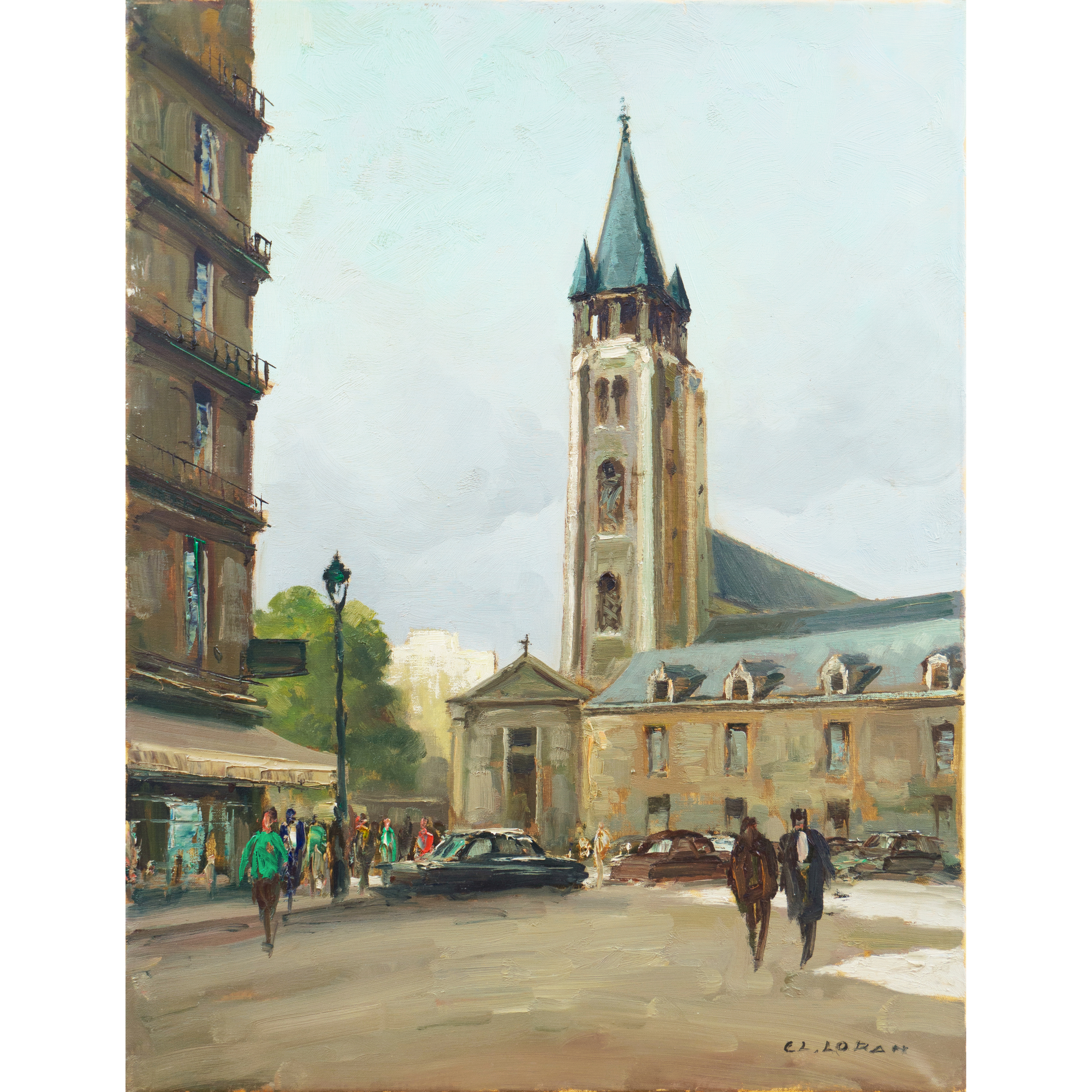 Claude Loran Oil Painting "Église Saint-Germain-des-Prés"