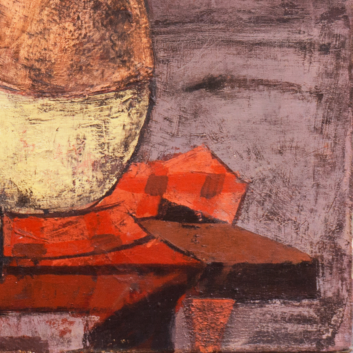 Charles Levier Large Oil Painting "Fruits, Pain et Eau"