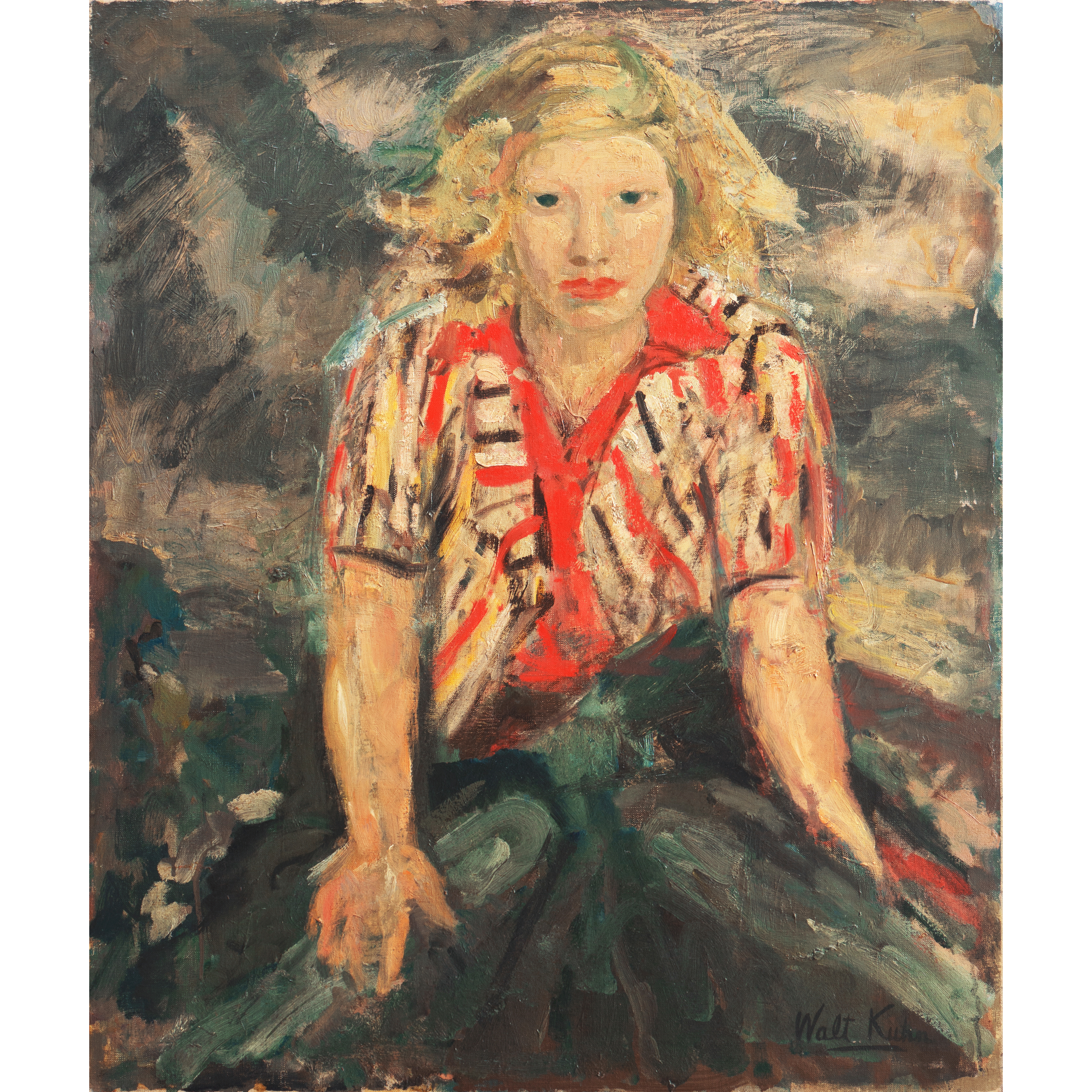 Walt Kuhn Oil Painting "Portrait of a Young Woman (Kathy)"