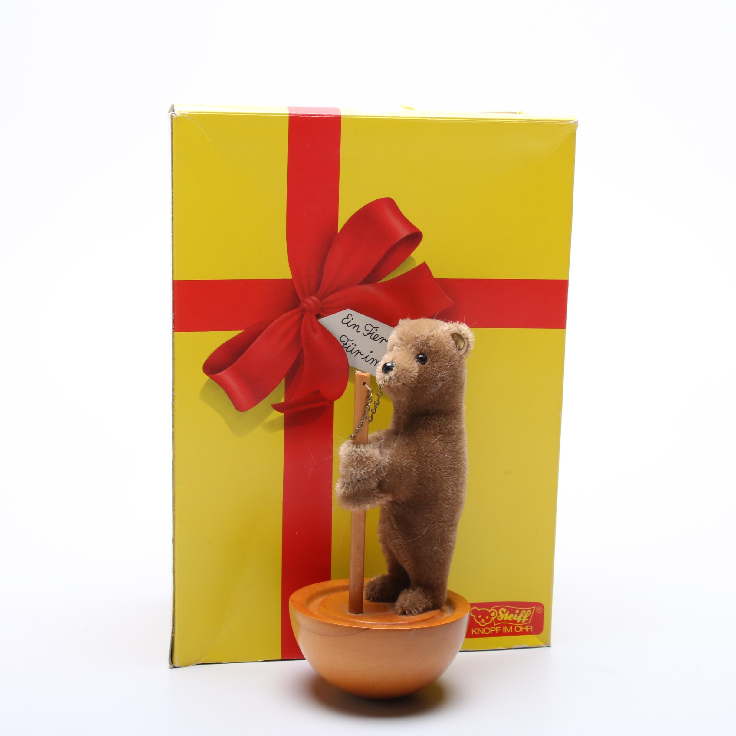 German Steiff Stuffed Bears, Tumbling Bear and Gift Boxes