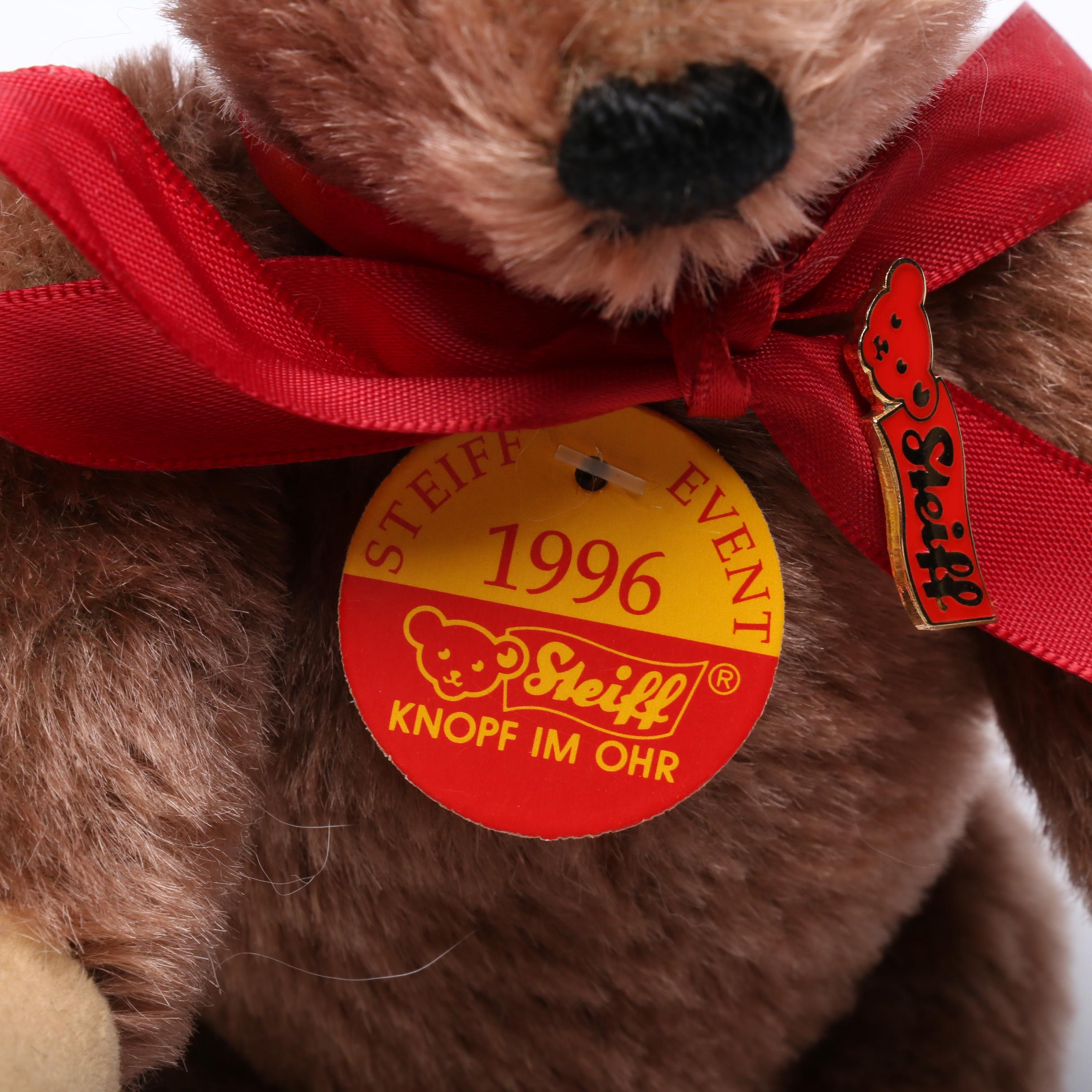 German Steiff Stuffed Bears, Tumbling Bear and Gift Boxes