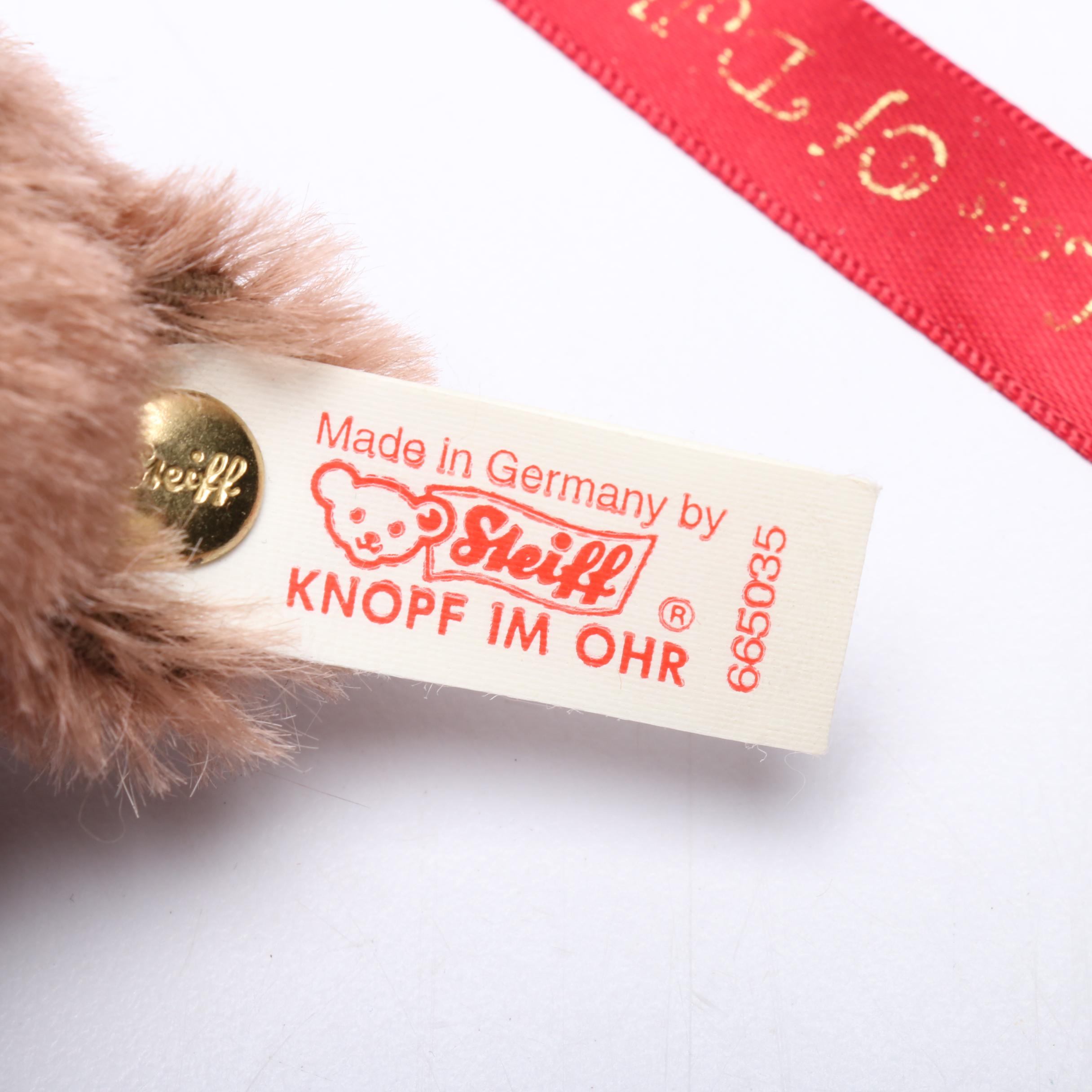 German Steiff Stuffed Bears, Tumbling Bear and Gift Boxes