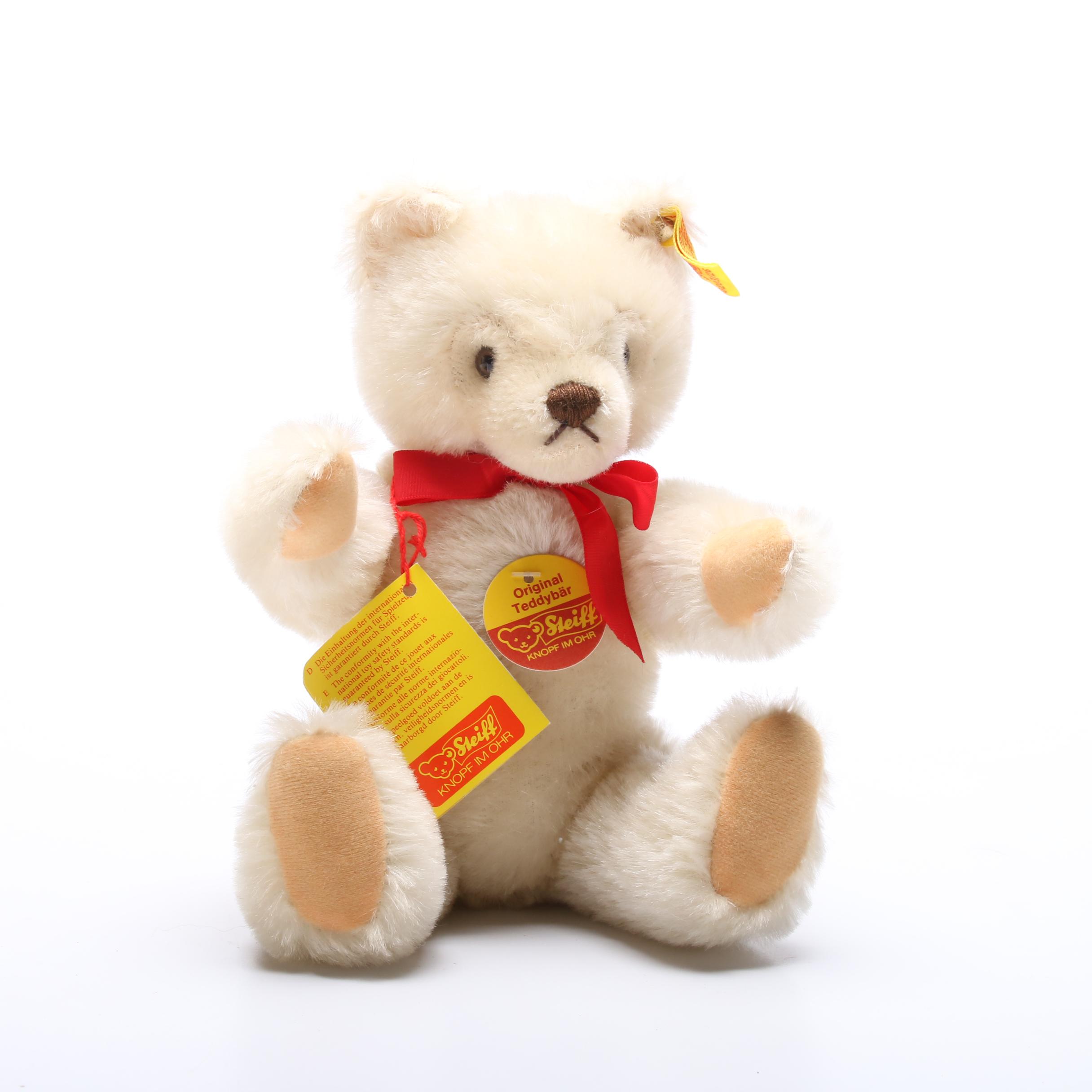 German Steiff Stuffed Bears, Tumbling Bear and Gift Boxes