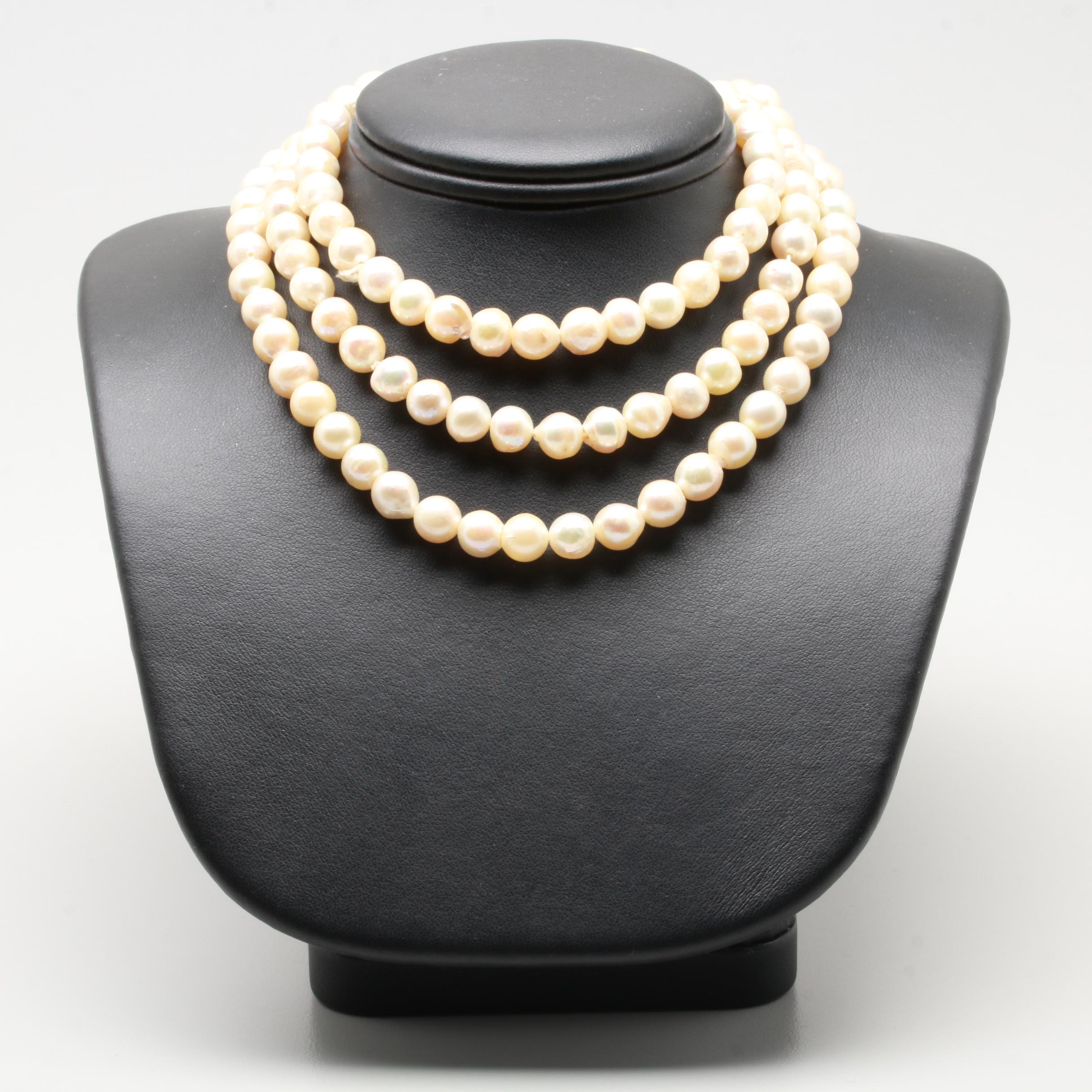 Endless Strand of Baroque Cultured Pearls